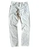 Greaser 12 oz Japanese Kurabo washed White Denim w/ red selvedge  - Please Advise denim might come with some leather patch stains on denim sold by Left Field