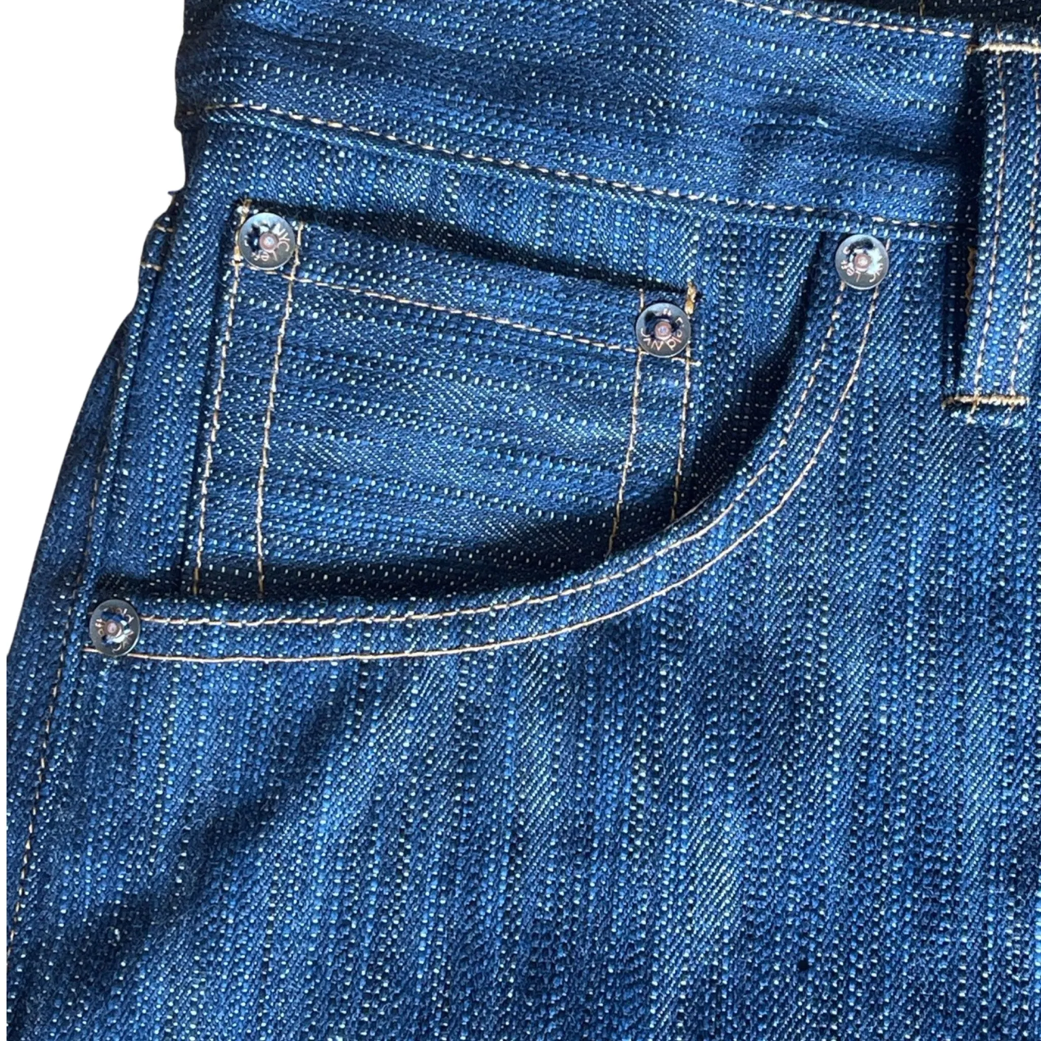 Greaser Tokushima Shoai Hank Dyed denim (Natural plant dyed Indigo) Size up 2 sizes! sold by Left Field product image thumbnail 4