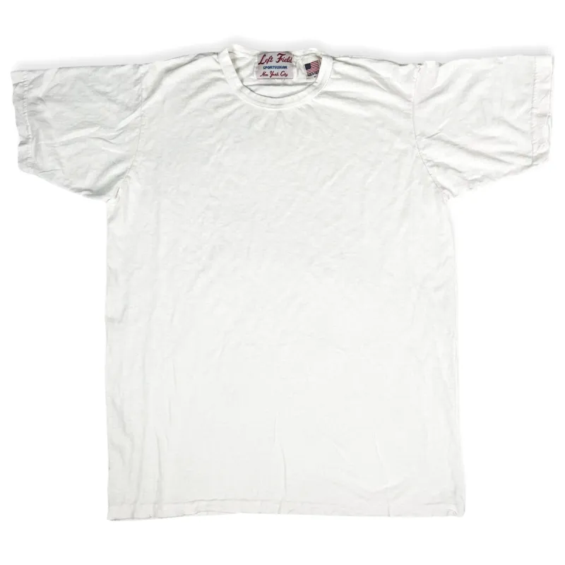 White 55% Hemp, 45% organic Cotton crew Tee made by Left Field