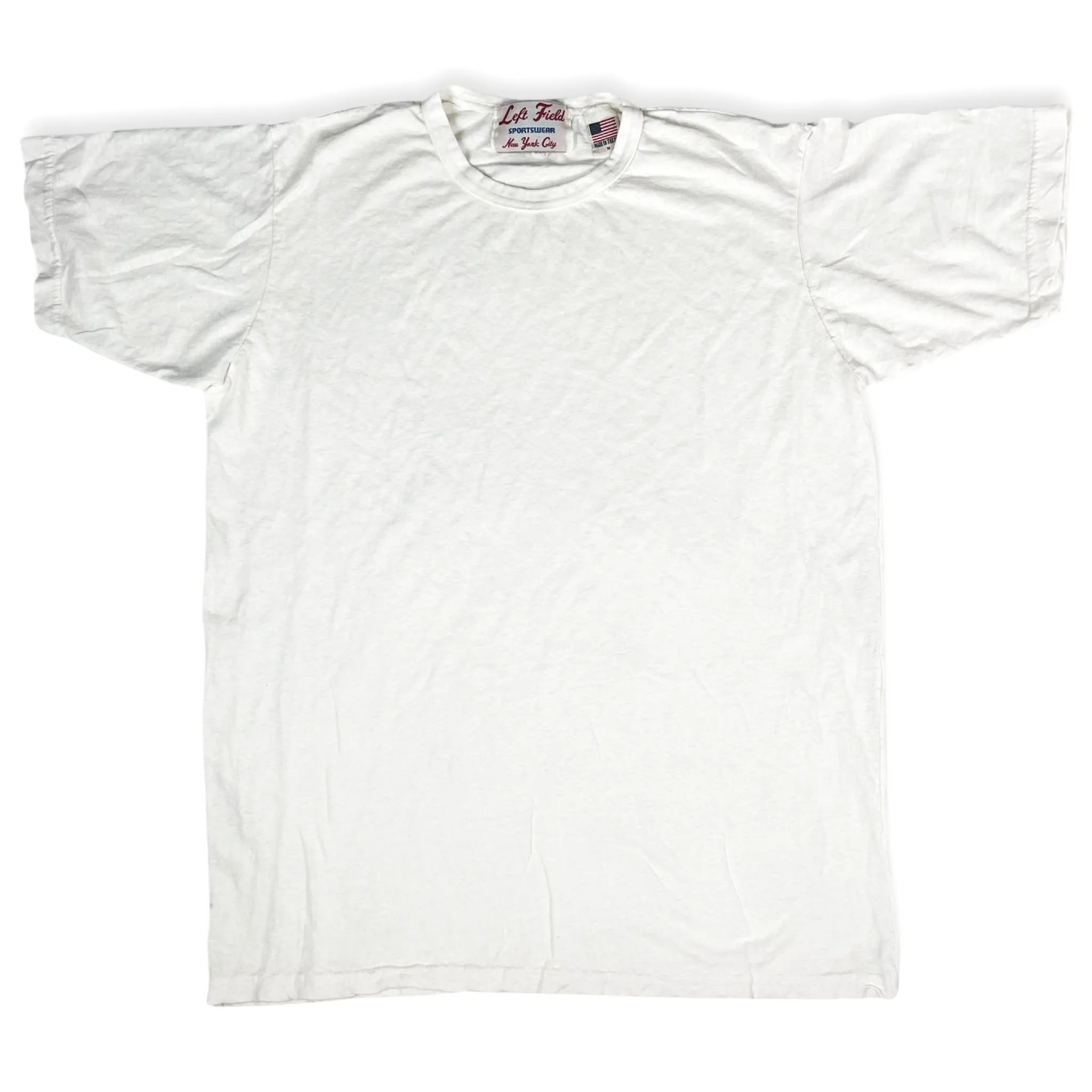 White 55% Hemp, 45% organic Cotton crew Tee sold by Left Field