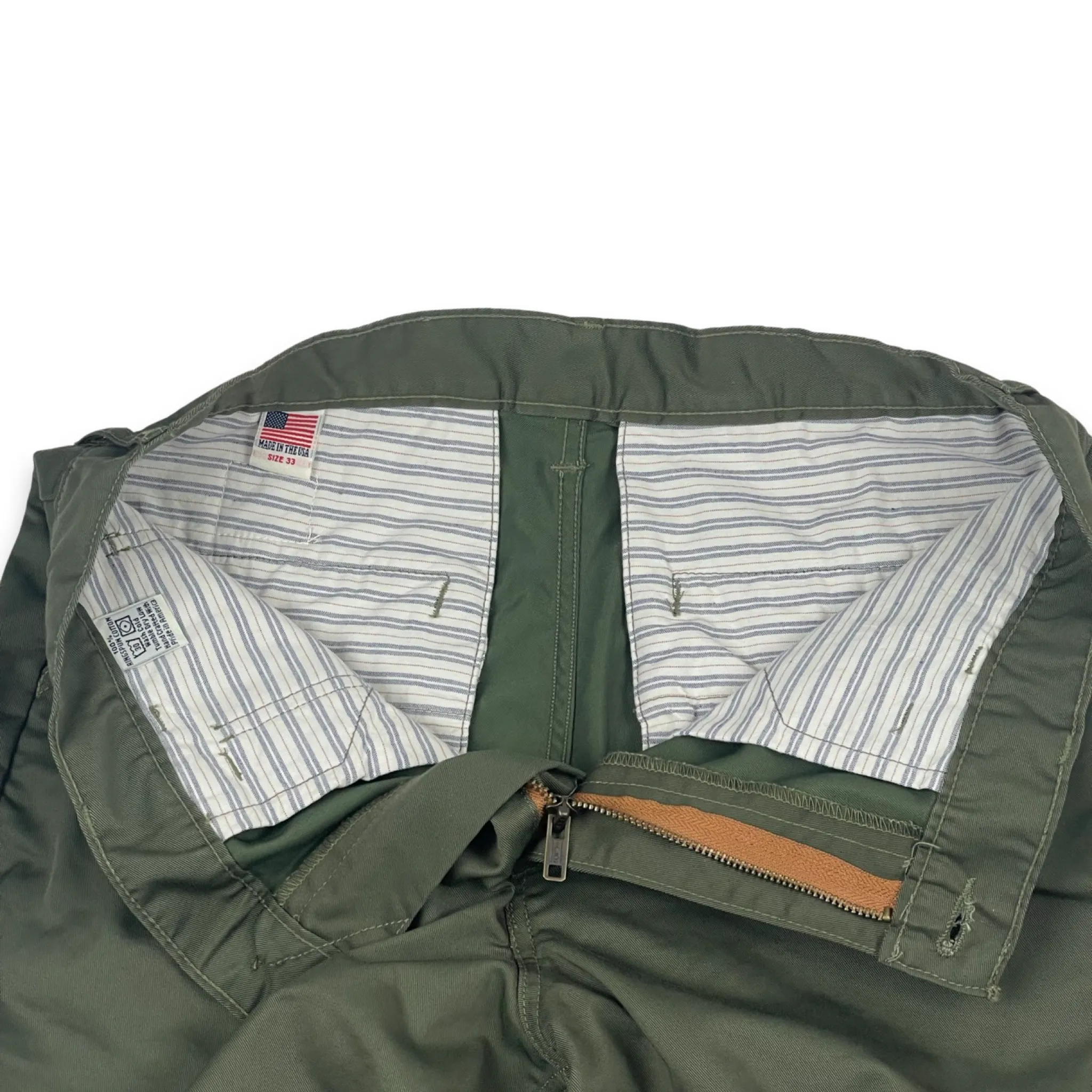 Olive Japanese Solotex poly/cotton twill Work Uniform Chino sold by Left Field product image thumbnail 4