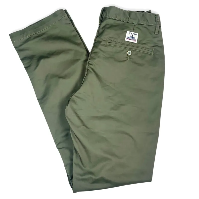 Olive Japanese Solotex poly/cotton twill Work Uniform Chino sold by Left Field