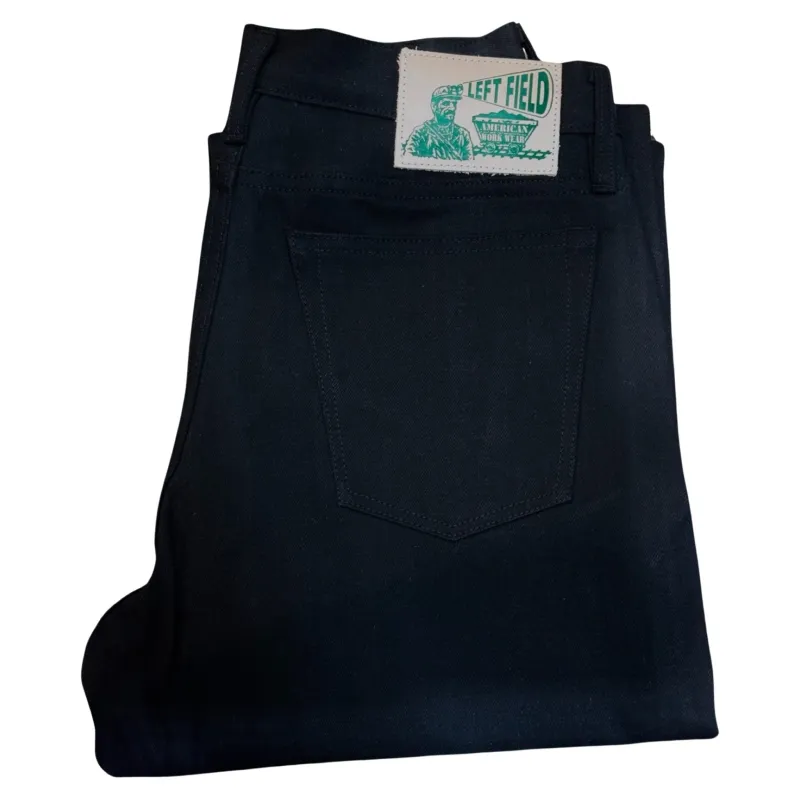 Smokestacks Black Maria Vidalia Mills 14 oz selvedge Sulphur Denim Wide Leg ** size up inch in the waist* deadstock denim, no more. sold by Left Field