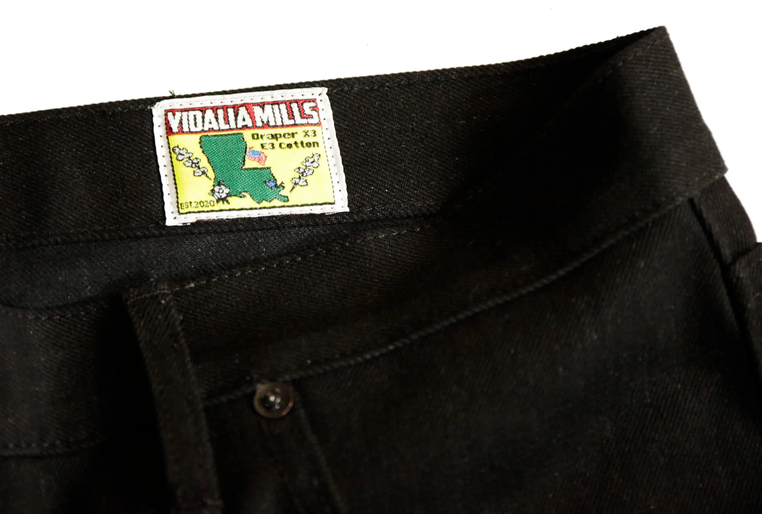 Chelsea Black Maria Vidalia Mills 14 oz selvedge Sulphur Dyed Denim **Size up 1" in the waist(deadstock, no more black) sold by Left Field product image thumbnail 2