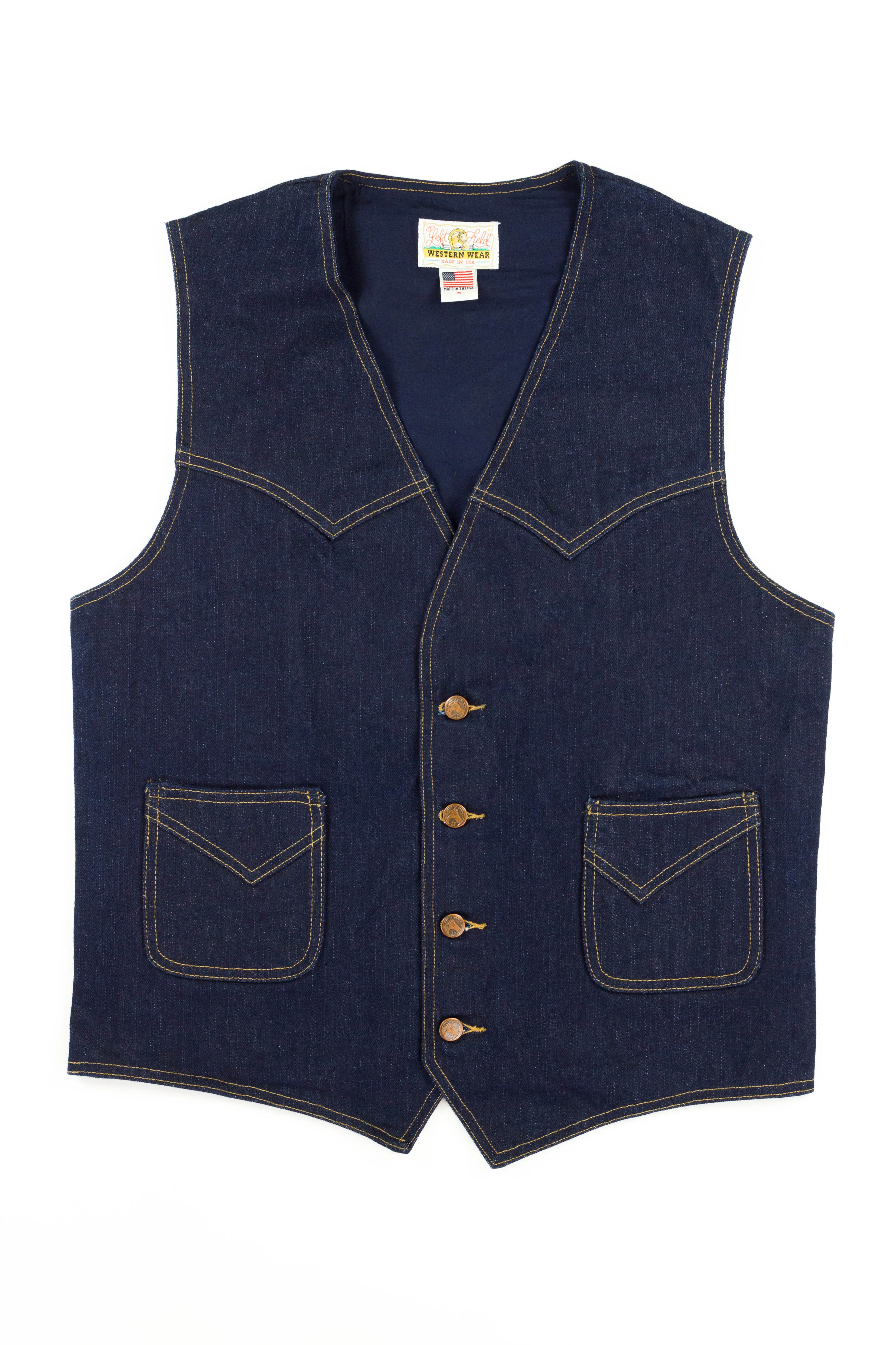 15 oz Yoshiwa Mills Denim Western Vest sold by Left Field product image thumbnail 5