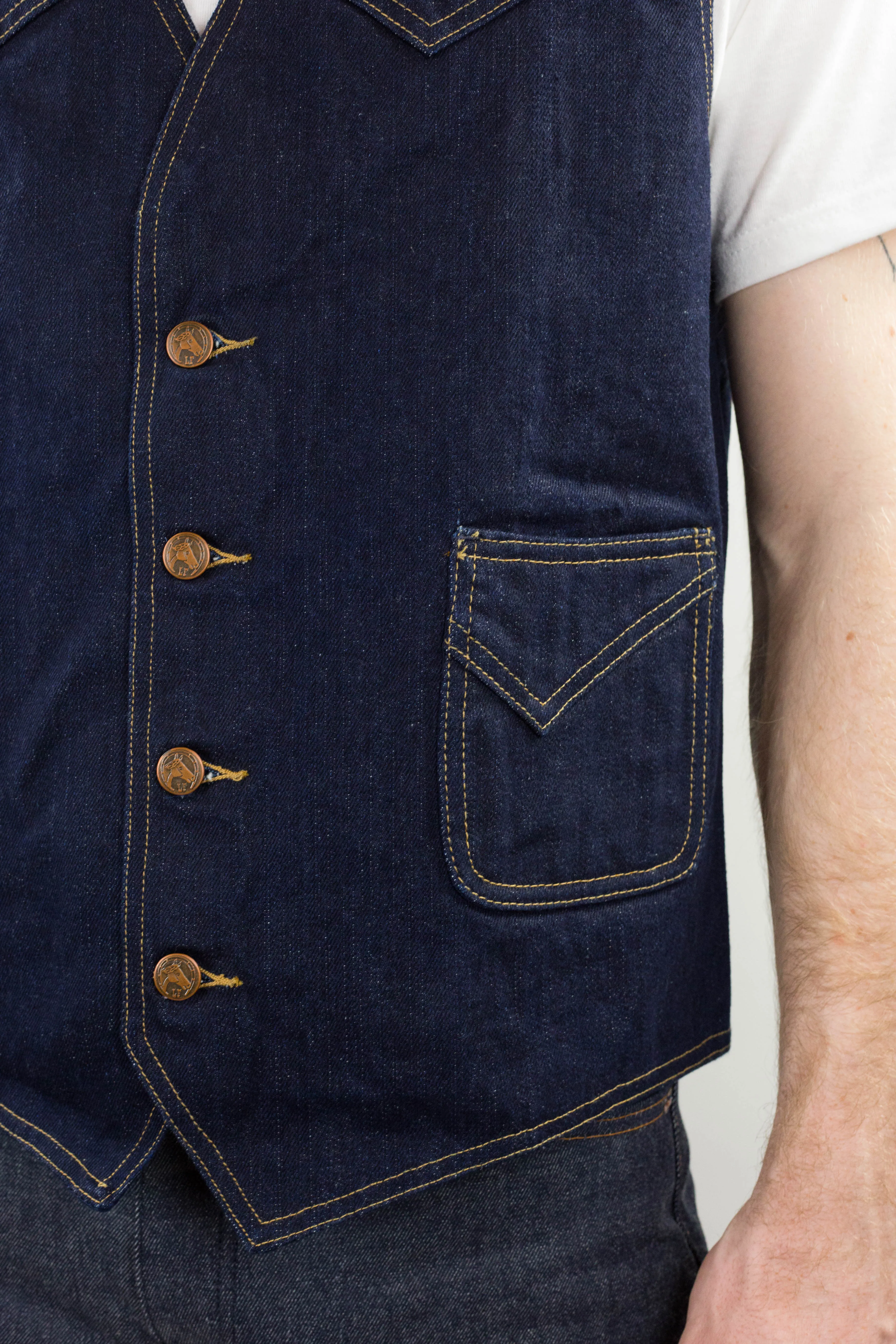 15 oz Yoshiwa Mills Denim Western Vest sold by Left Field product image thumbnail 4