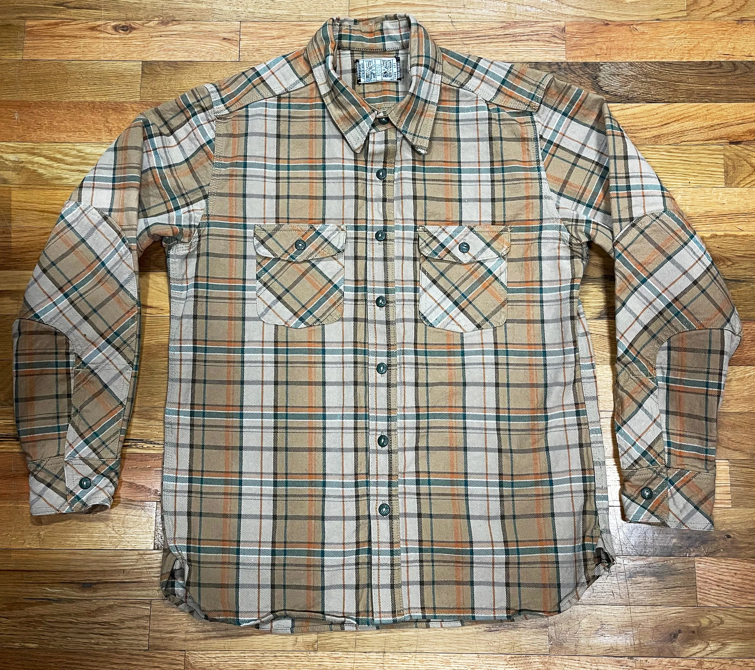 Desert Heavyweight Tartan Twill Work Shirt with LF Buttons sold by Left Field product image thumbnail 4