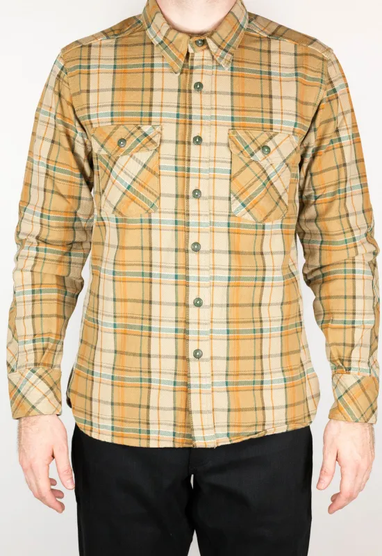 Desert Heavyweight Tartan Twill Work Shirt with LF Buttons sold by Left Field