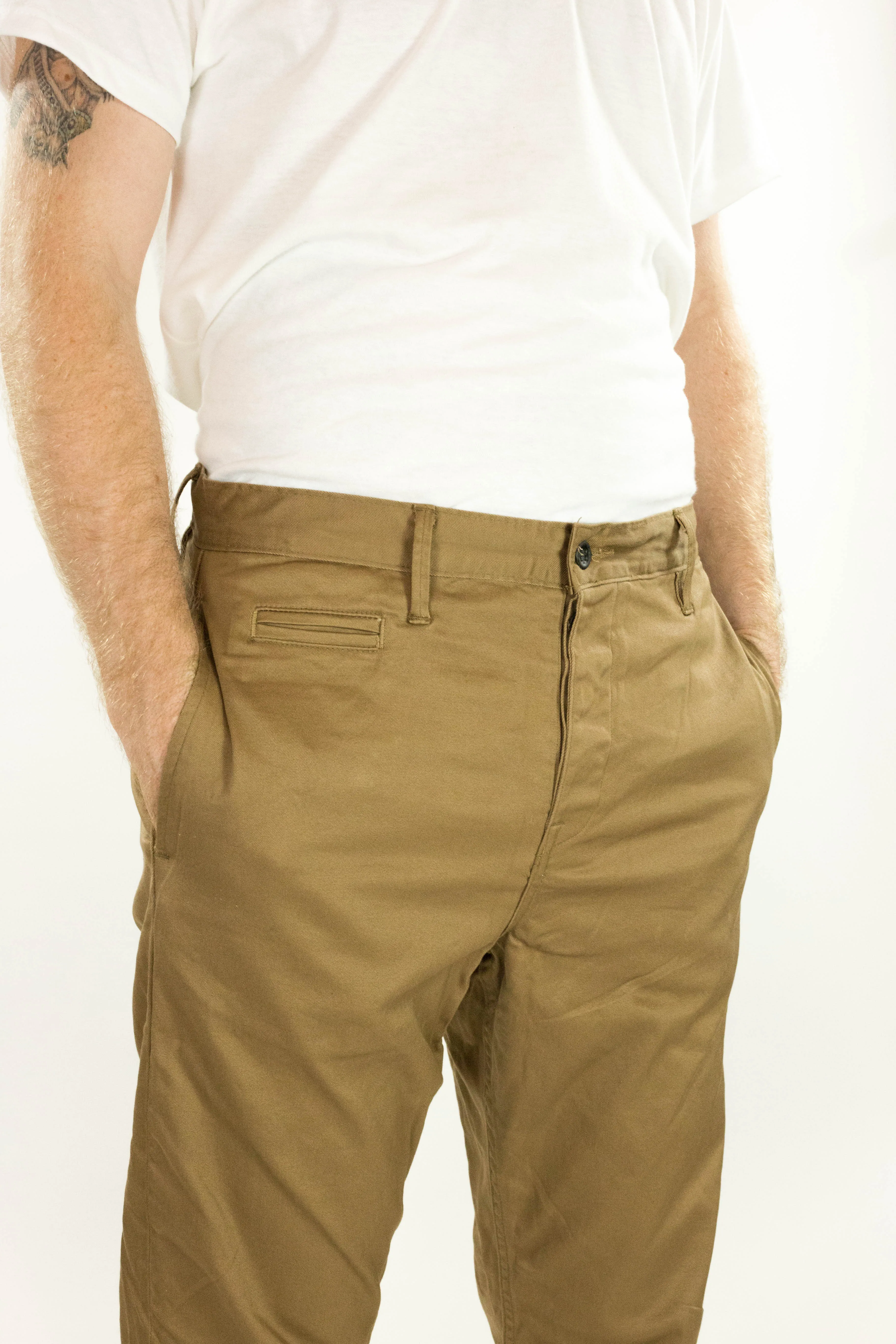 Coal Miner Dark Khaki 9 oz Japanese stretch sateen twill sold by Left Field product image thumbnail 5