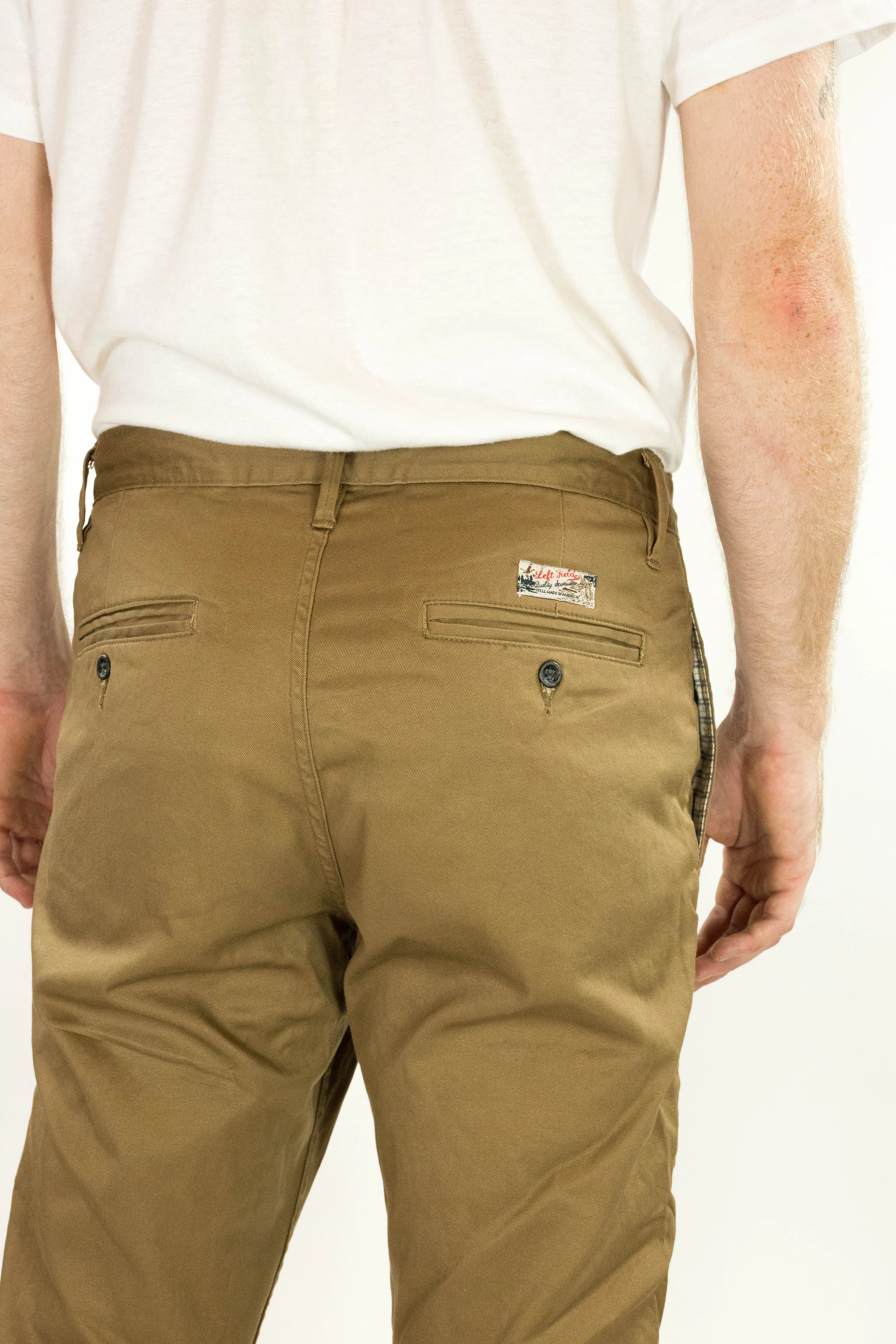 Coal Miner Dark Khaki 9 oz Japanese stretch sateen twill sold by Left Field product image thumbnail 4