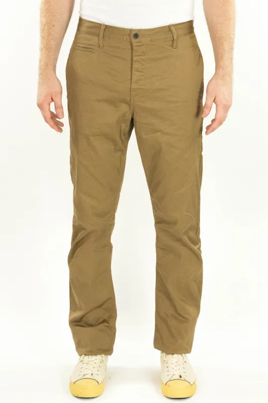 Coal Miner Dark Khaki 9 oz Japanese stretch sateen twill sold by Left Field