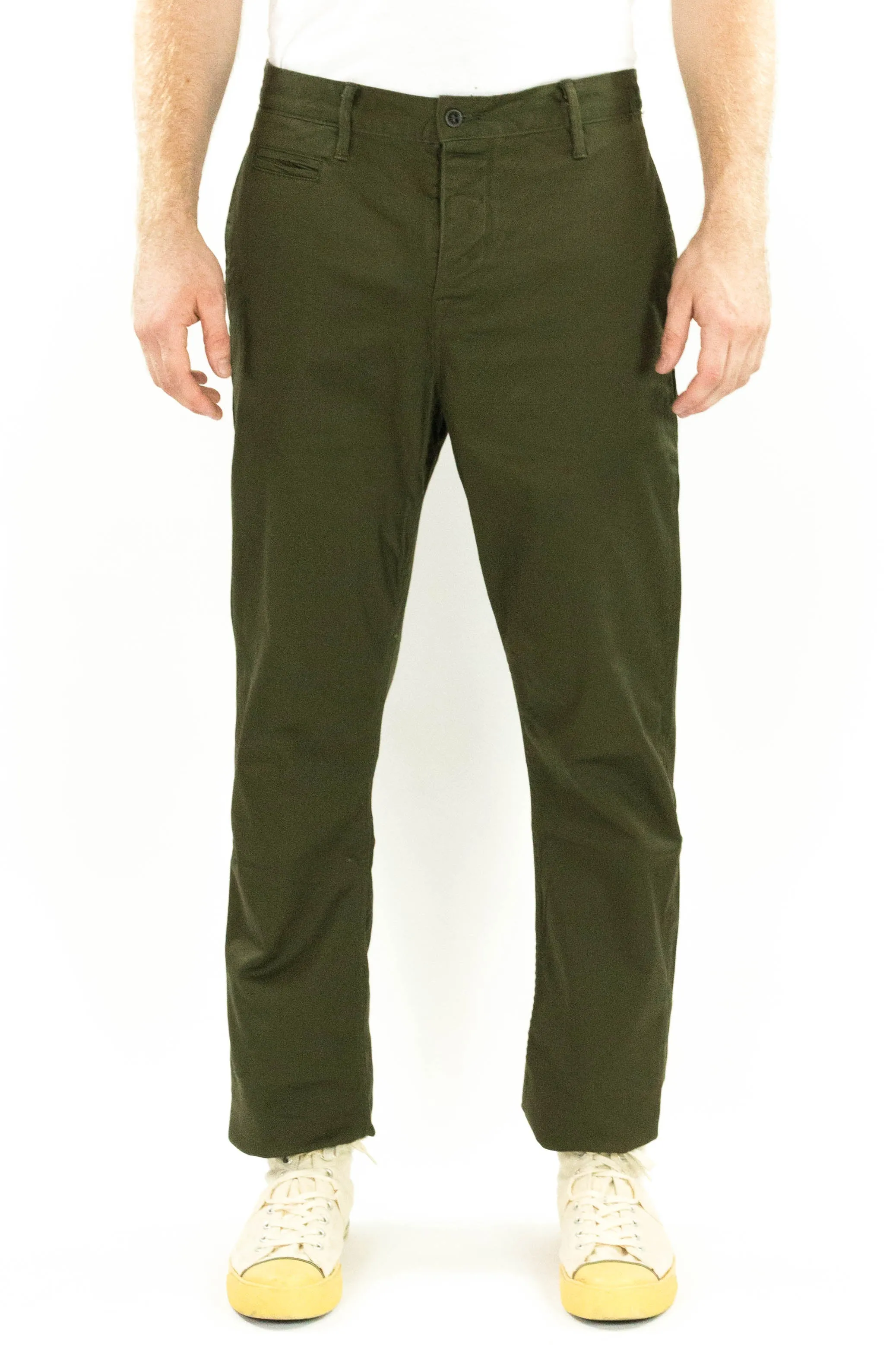 Coal Miner Olive 9 oz Japanese stretch sateen twill sold by Left Field product image thumbnail 2