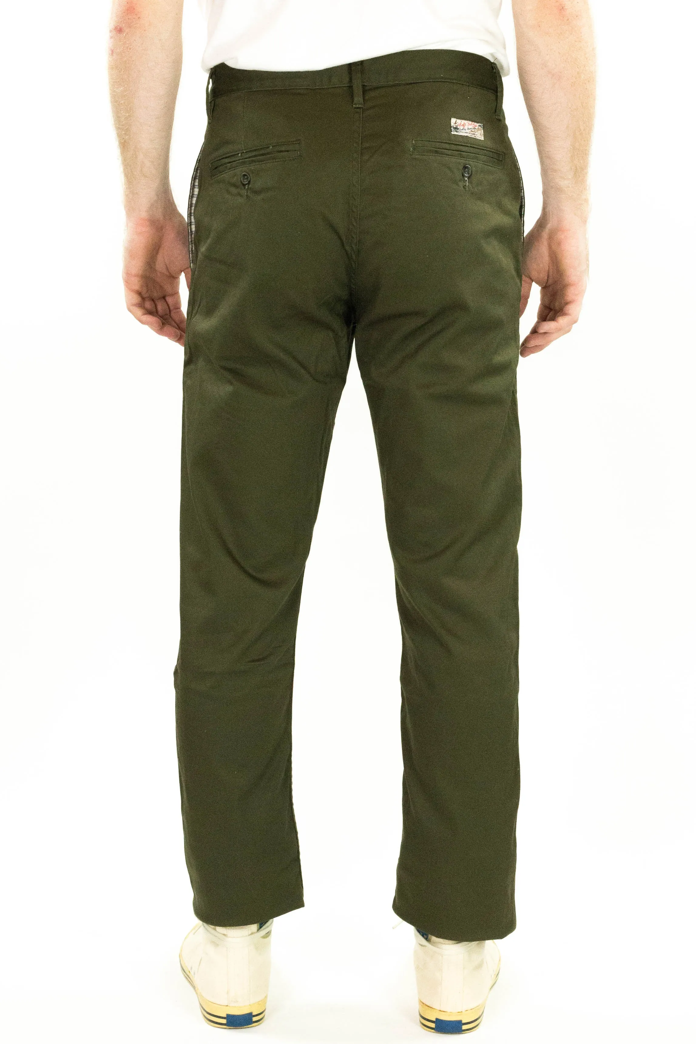 Coal Miner Olive 9 oz Japanese stretch sateen twill sold by Left Field product image thumbnail 4