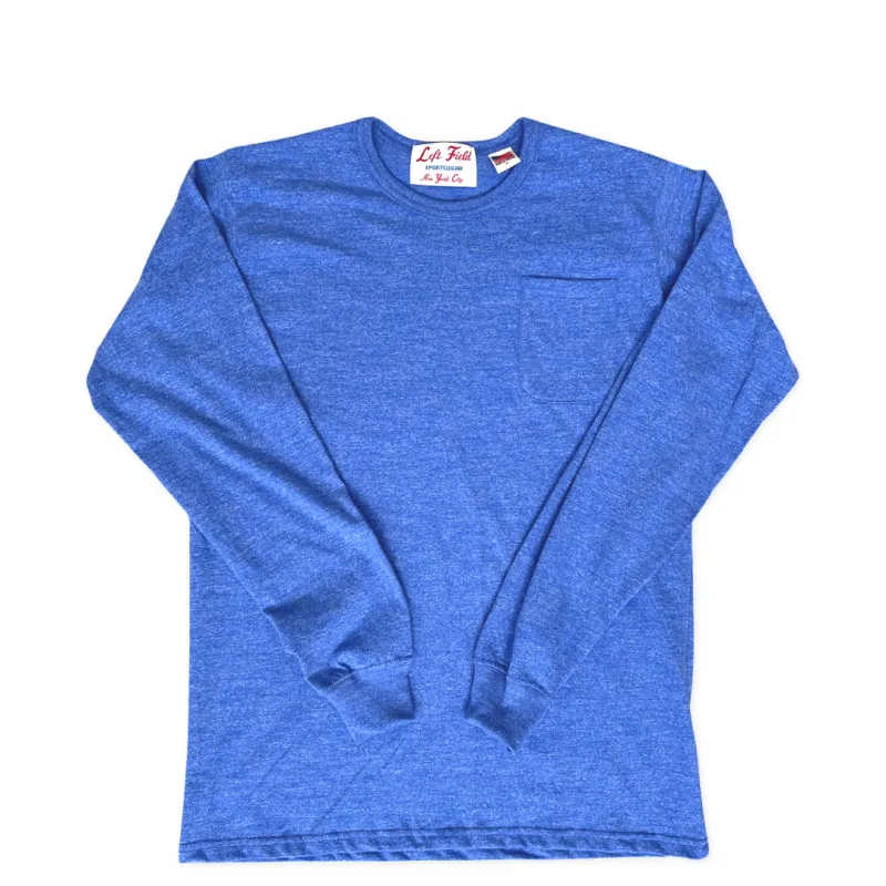 L/S  Blue Raspberry Slushy Heather Pocket Tee sold by Left Field