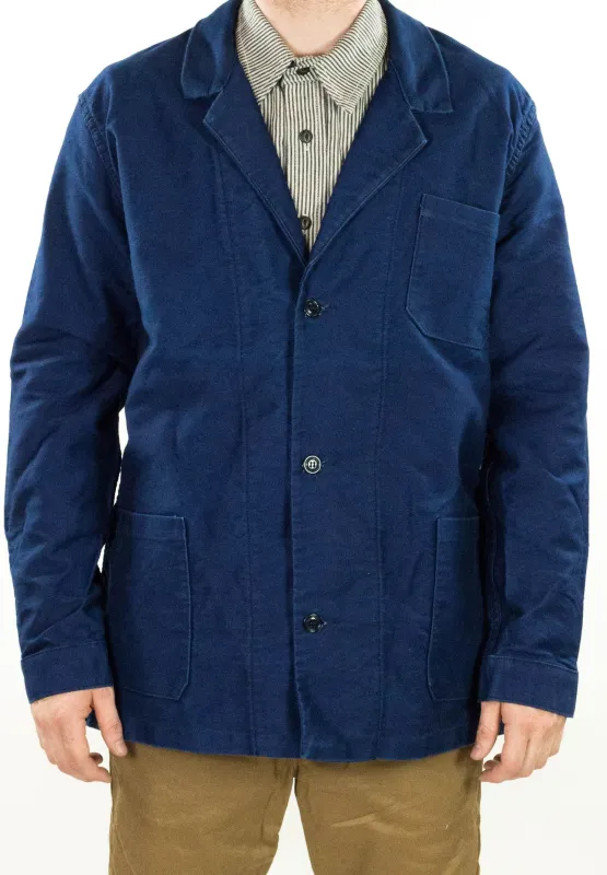 Indigo Moleskin Chore Coat sold by Left Field