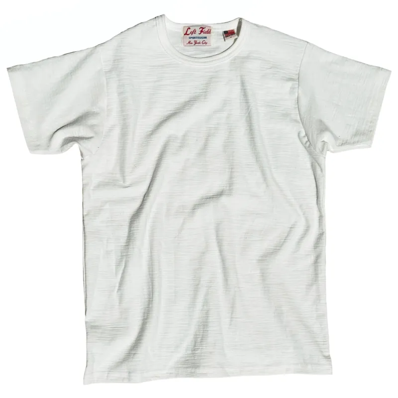 White super slub heavyweight Wakayama knit Tee sold by Left Field