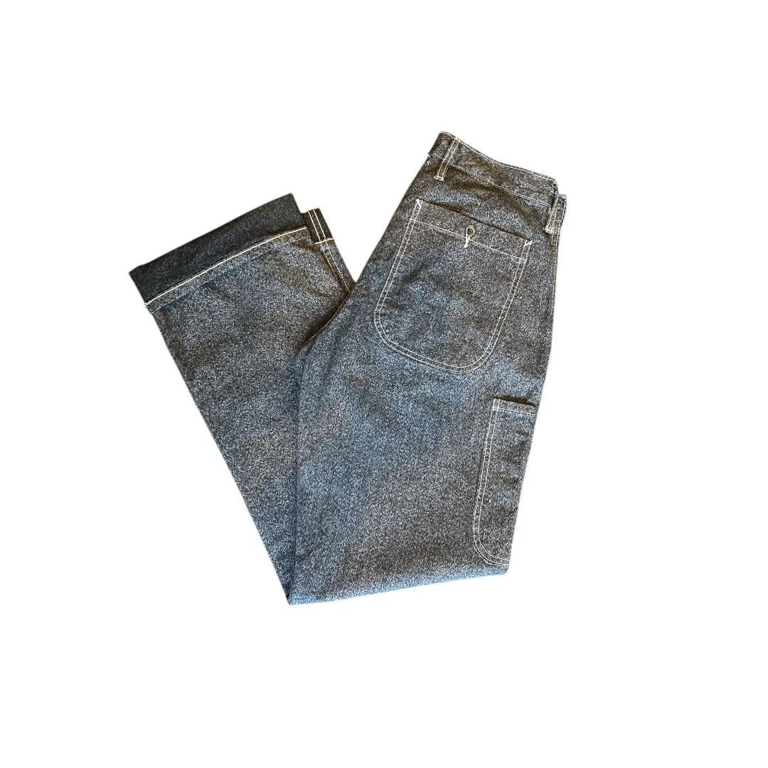 Japanese Salt and Pepper twill Wide leg single pleat 40's work trouser sold by Left Field product image thumbnail 5