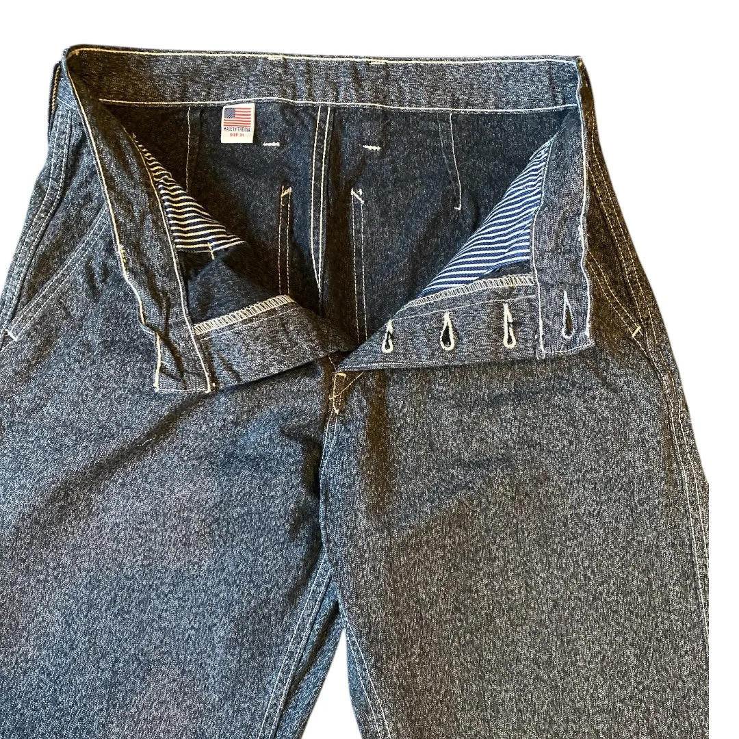 Japanese Salt and Pepper twill Wide leg single pleat 40's work trouser sold by Left Field product image thumbnail 2