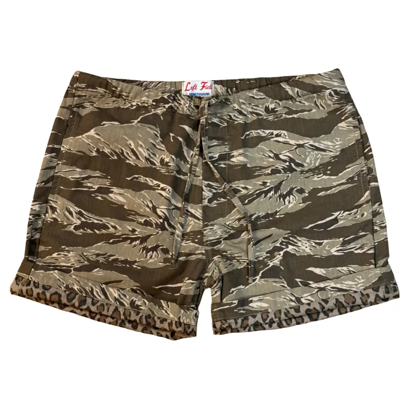 Japanese Tiger Stripe/Leopard print drawstring short sold by Left Field