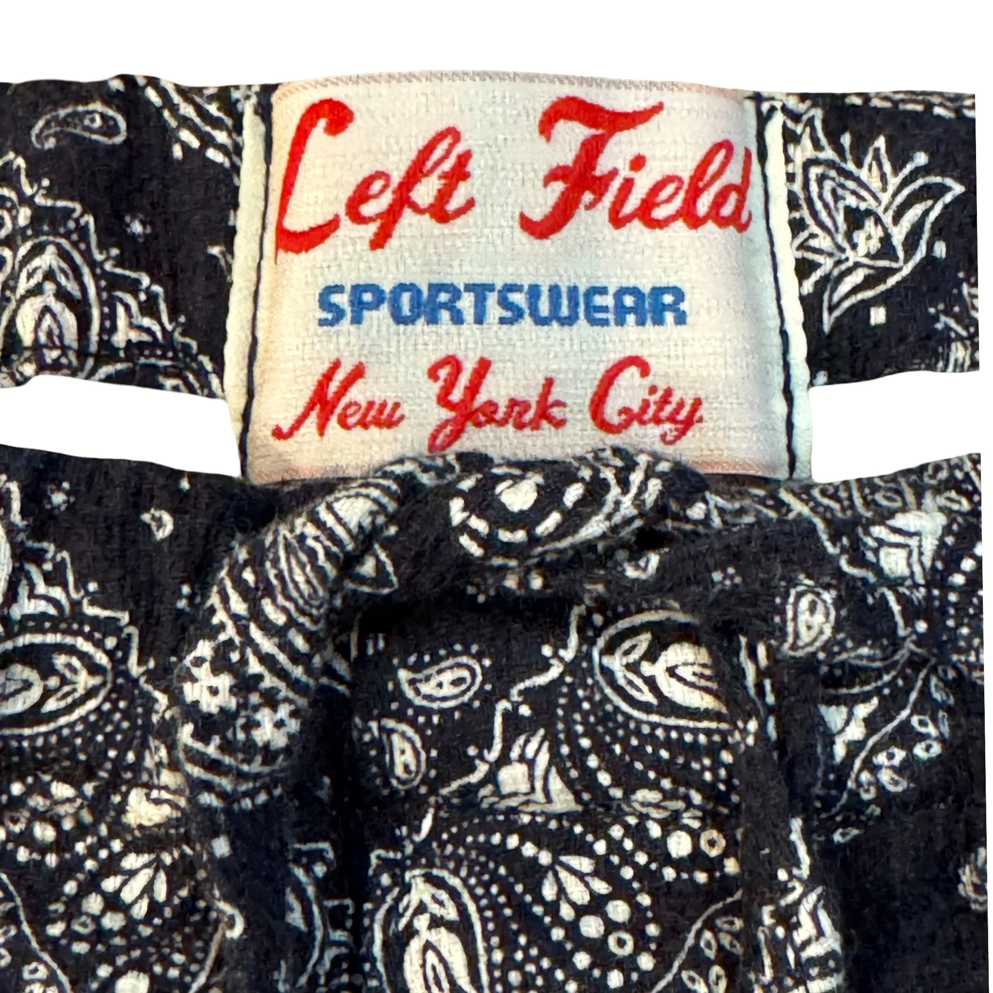 Japanese linen cotton navy paisely drawstring Shorts sold by Left Field product image thumbnail 2