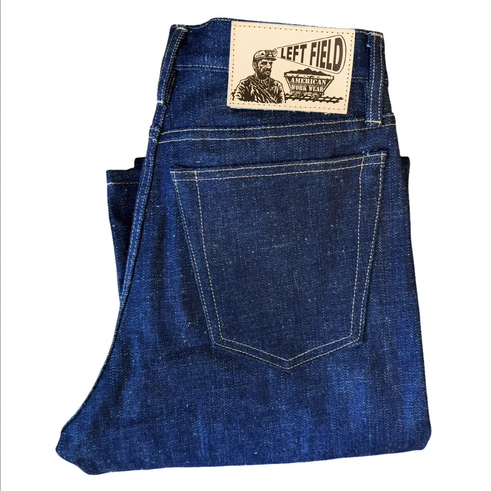 Japanese 16 oz Low tension textured Indigo denim Greaser sold by Left Field product image thumbnail 2