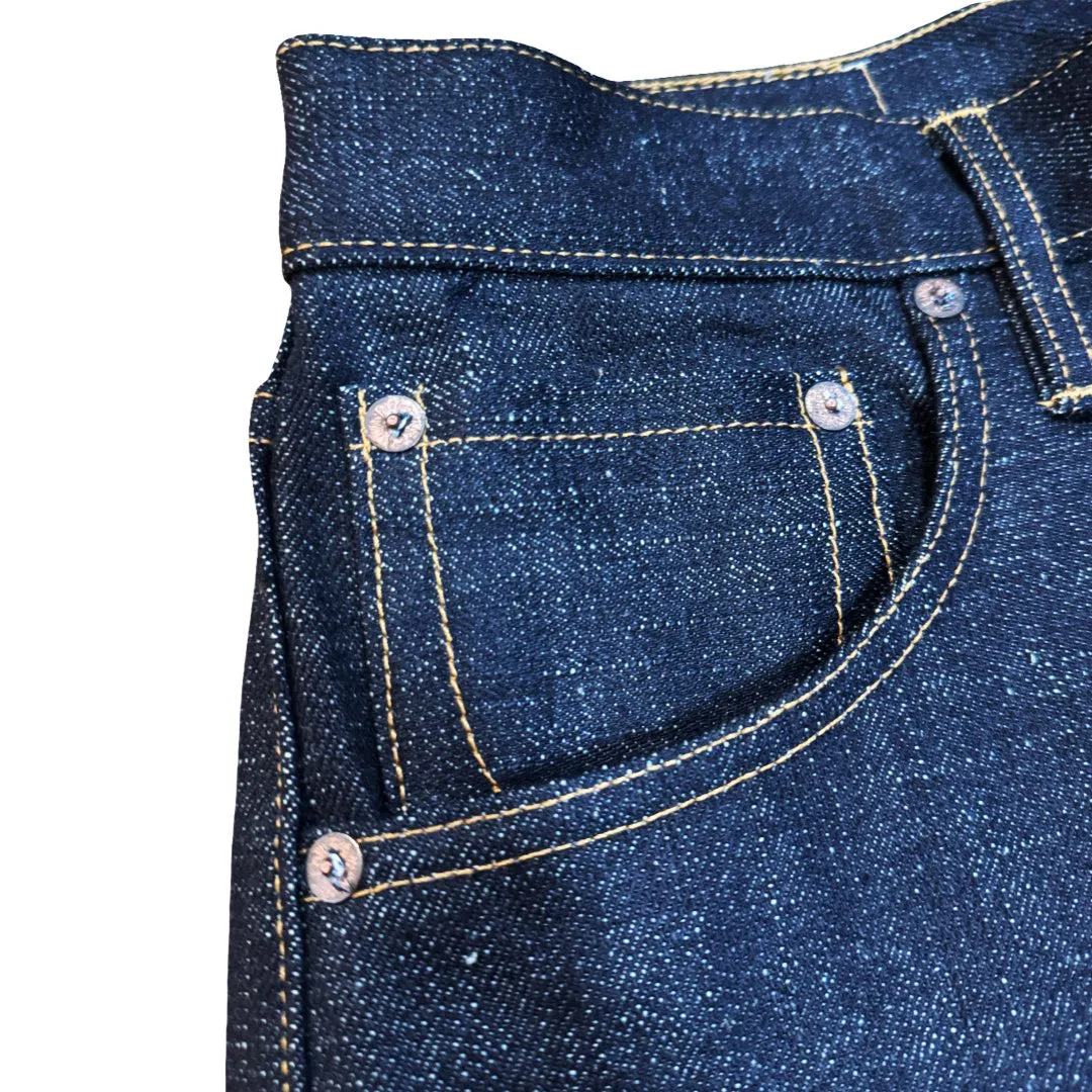 Japanese 16 oz Low tension textured Indigo denim Greaser sold by Left Field product image thumbnail 3