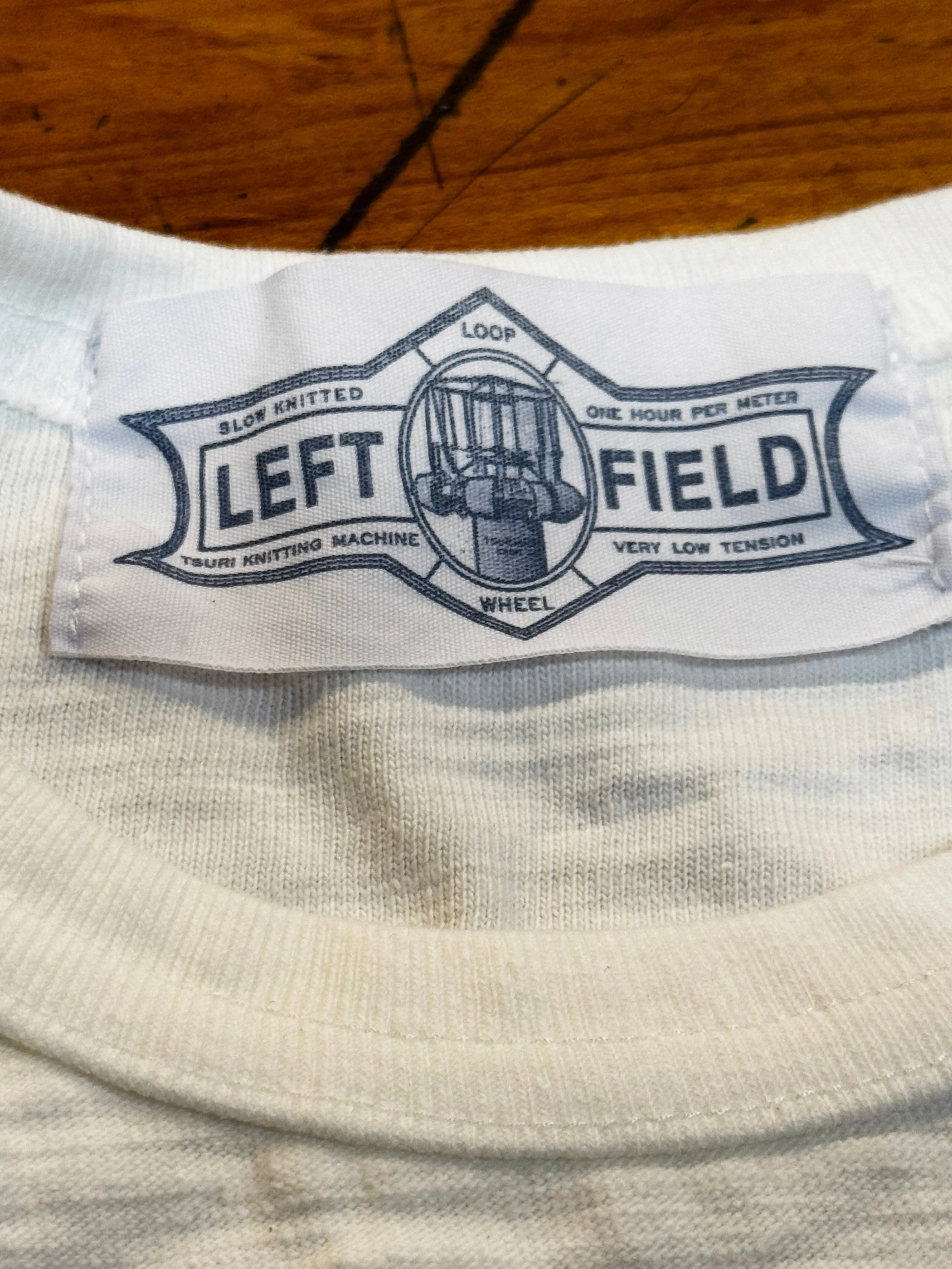 White super slub heavyweight loop wheel (Tsuri Knit) tee sold by Left Field product image thumbnail 2