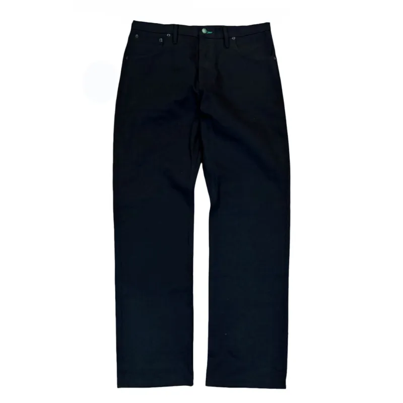 Smokestacks Black Maria Japanese 14 oz selvedge Sulphur Denim Wide Leg sold by Left Field