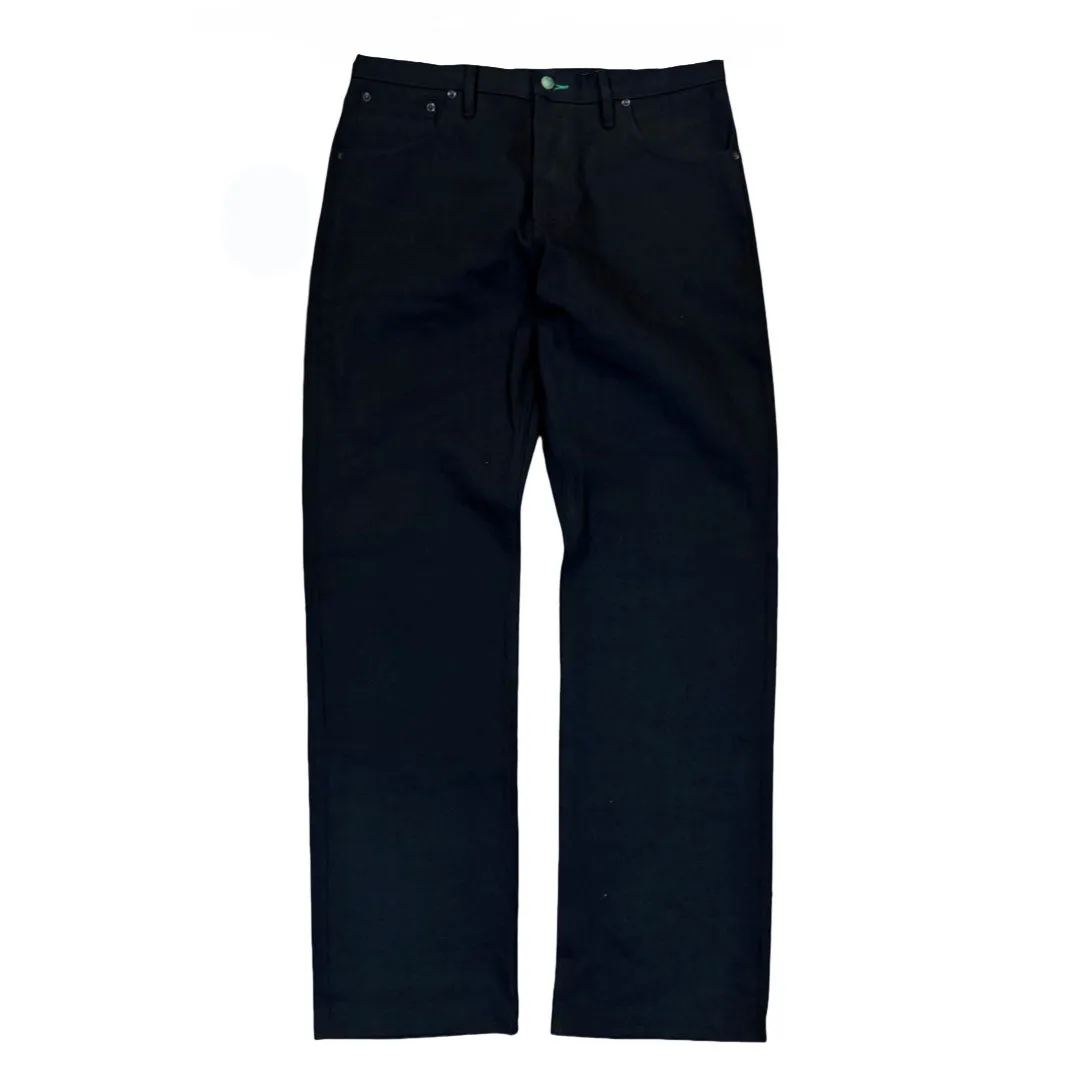 Smokestacks Black Maria Japanese 14 oz selvedge Sulphur Denim Wide Leg sold by Left Field