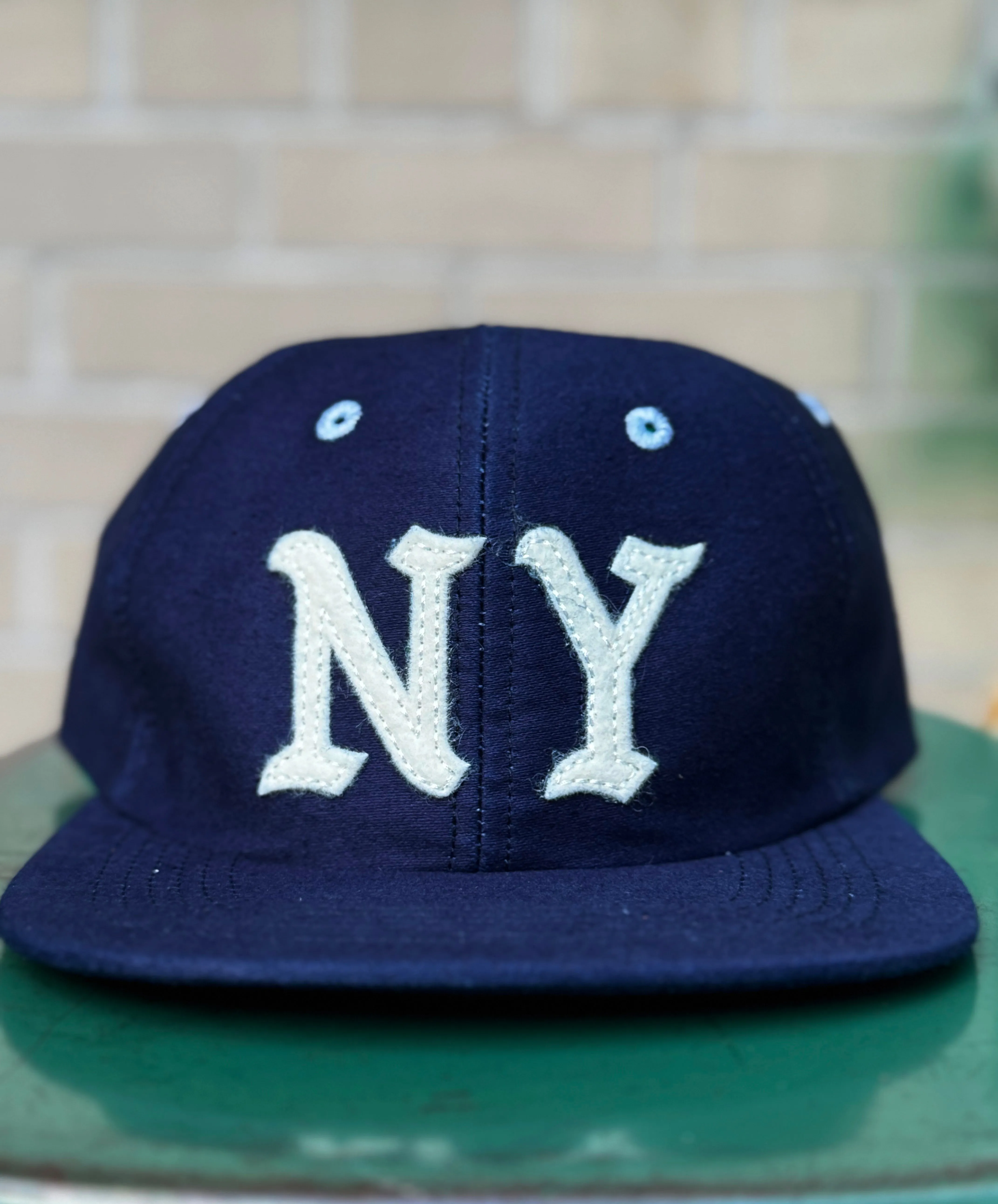 NY Japanese indigo moleskin Baseball cap made in NYC sold by Left Field