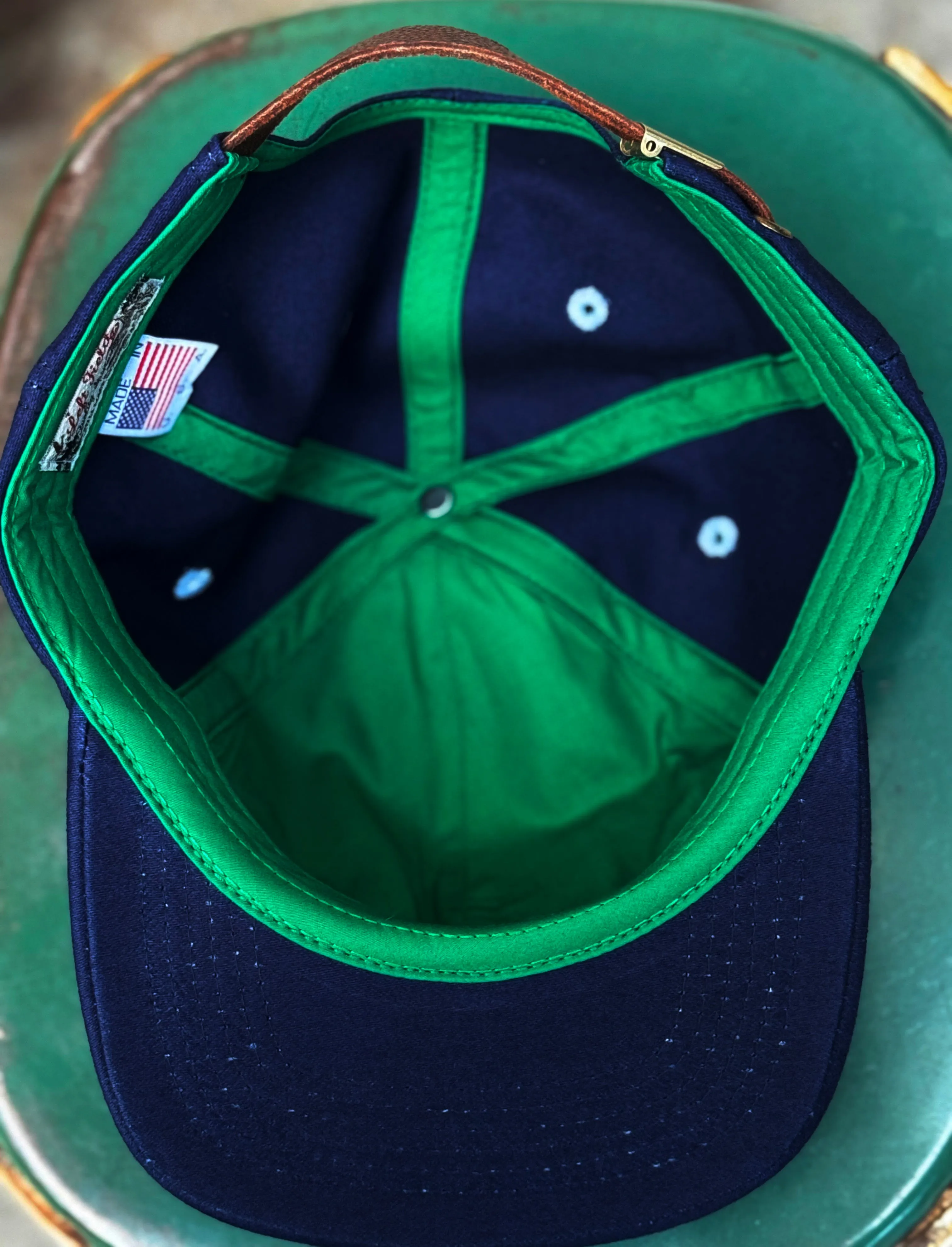 NY Japanese indigo moleskin Baseball cap made in NYC sold by Left Field product image thumbnail 5