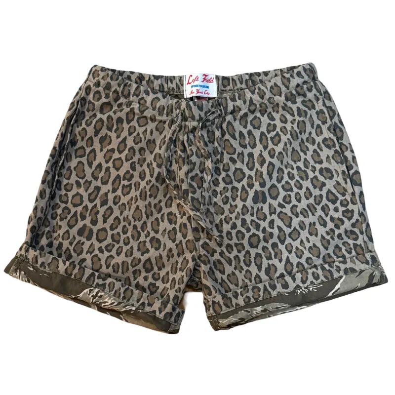 Japanese Leopard print/ Tiger stripe drawstring shorts sold by Left Field