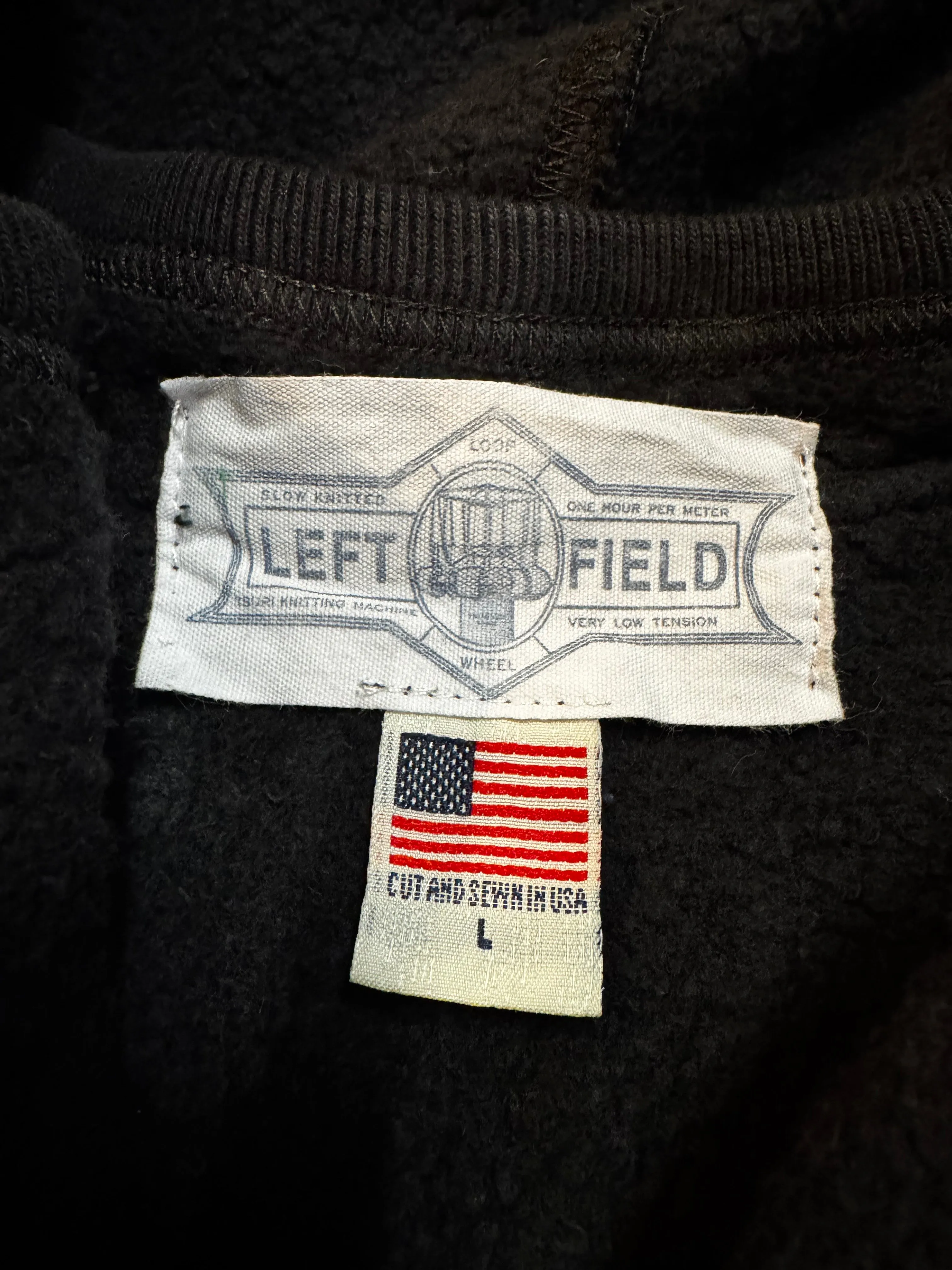16 oz Black Loopwheel fleece zip 1930's style After Hood Sweatshirt sold by Left Field product image thumbnail 4