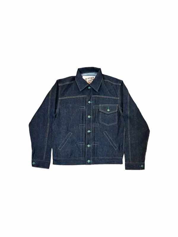 Vidalia Mills Deadstock 14oz Selvedge Indigo Muleskinner Buckle Back Denim Jacket made by Left Field