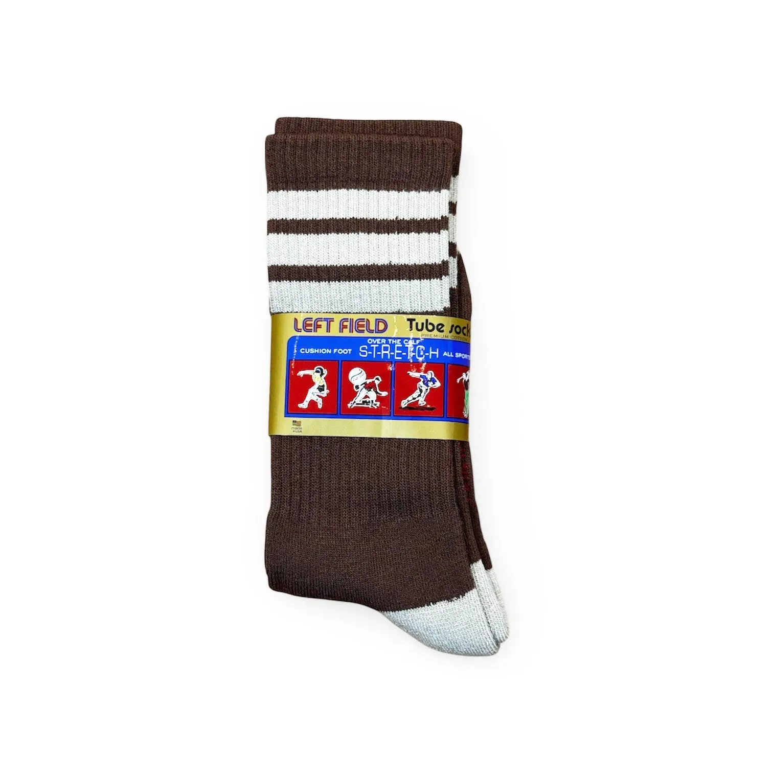 Chocolate Striped Bamboo Tube Socks sold by Left Field product image thumbnail 2