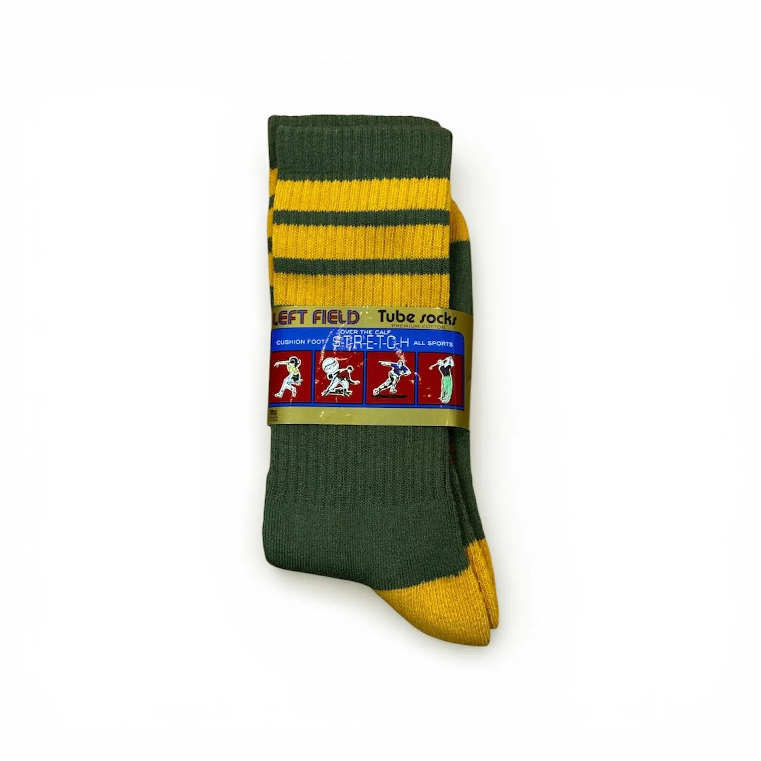 Olive and Orange Striped Bamboo Tube Socks sold by Left Field product image thumbnail 2