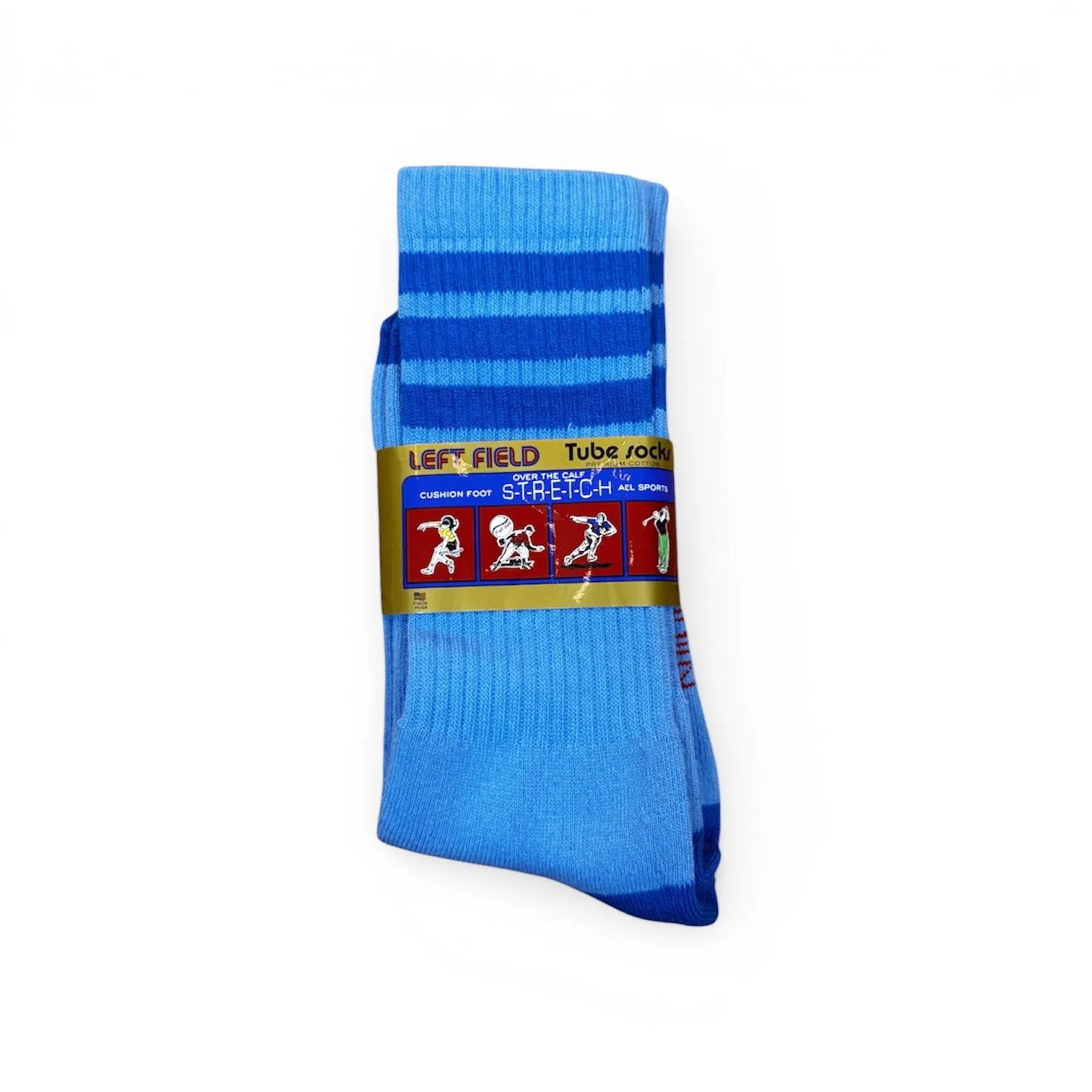 Light Blue & Navy Striped Bamboo Tube Socks sold by Left Field product image thumbnail 2