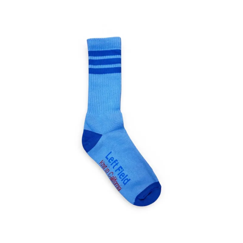 Light Blue & Navy Striped Bamboo Tube Socks made by Left Field