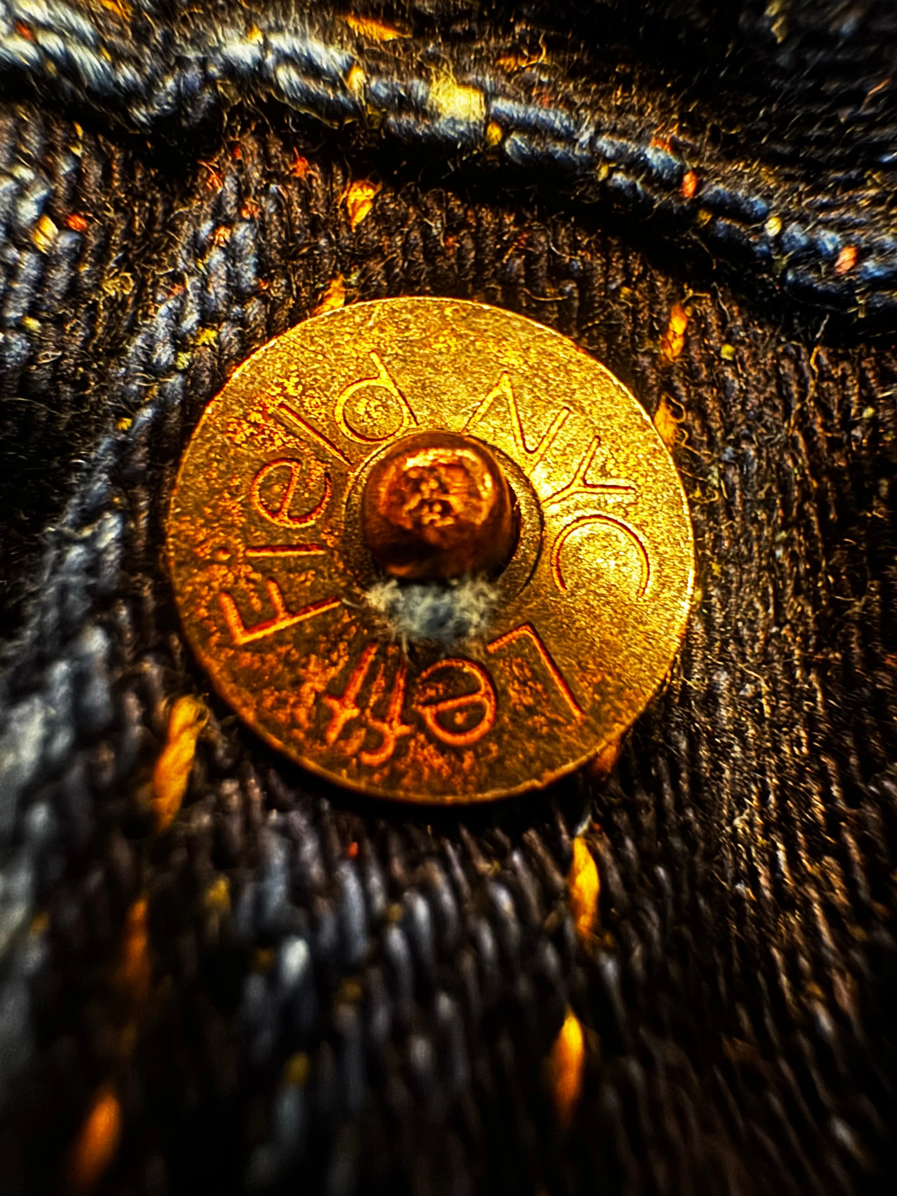 Smokestack Indigo Japanese Sunset Blvd jeans with multi colored weft sold by Left Field product image thumbnail 5