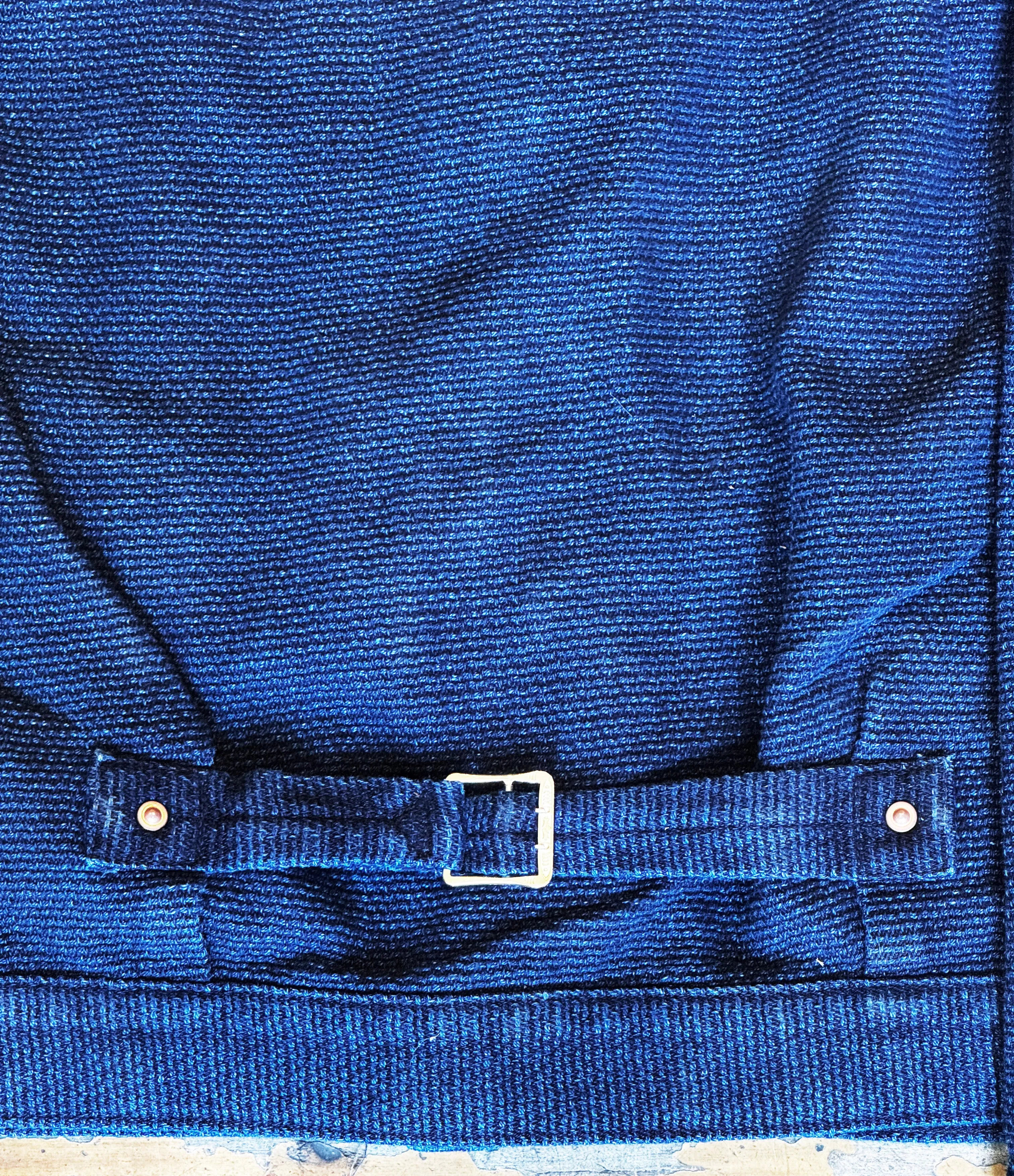 Japanese 18 oz Sashiko Indigo Muleskinner Buckle Back Denim Jacket sold by Left Field product image thumbnail 5