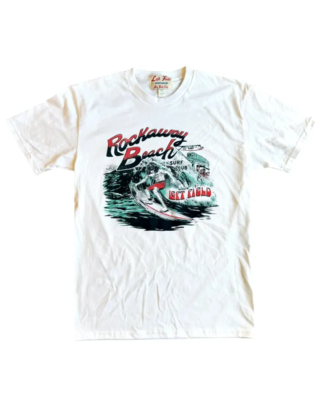 Left Field x Rockaway Beach Surf Club Cotton White Crew (check sizing specs) made by Left Field