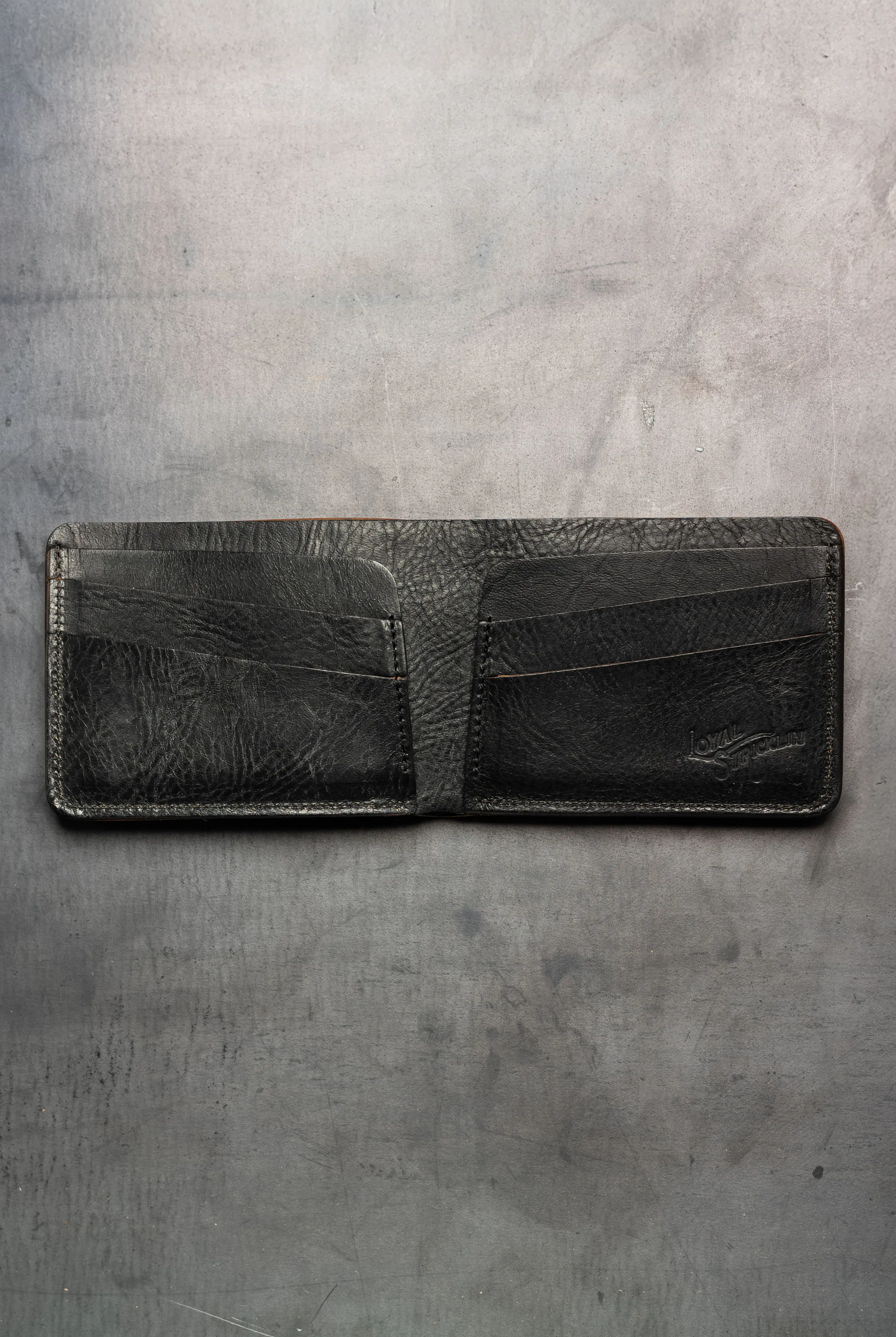 Klein Wallet - Black Shell Cordovan / Teacore Tumbled Horssehide sold by Loyal Stricklin