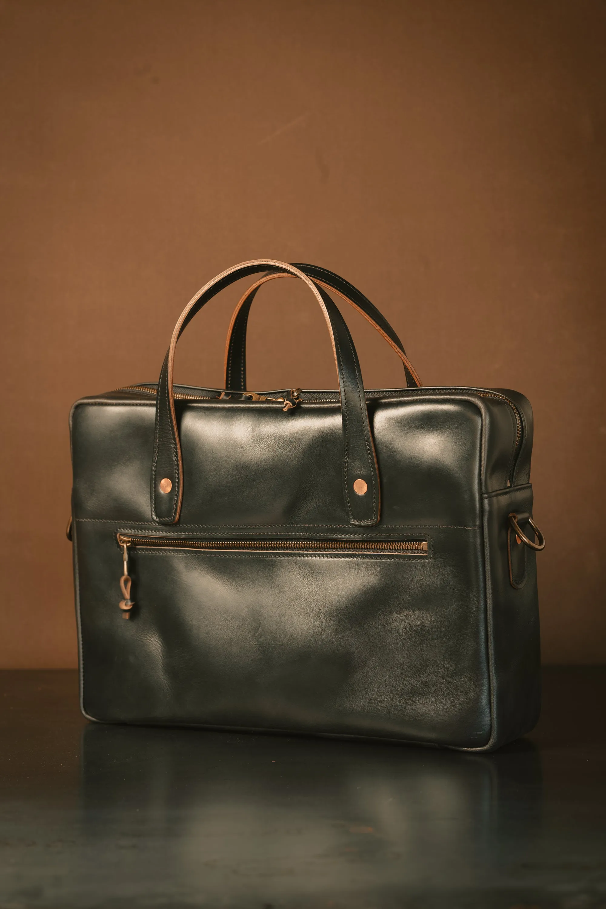 Briefcase - Horween Black Chromexcel sold by Loyal Stricklin