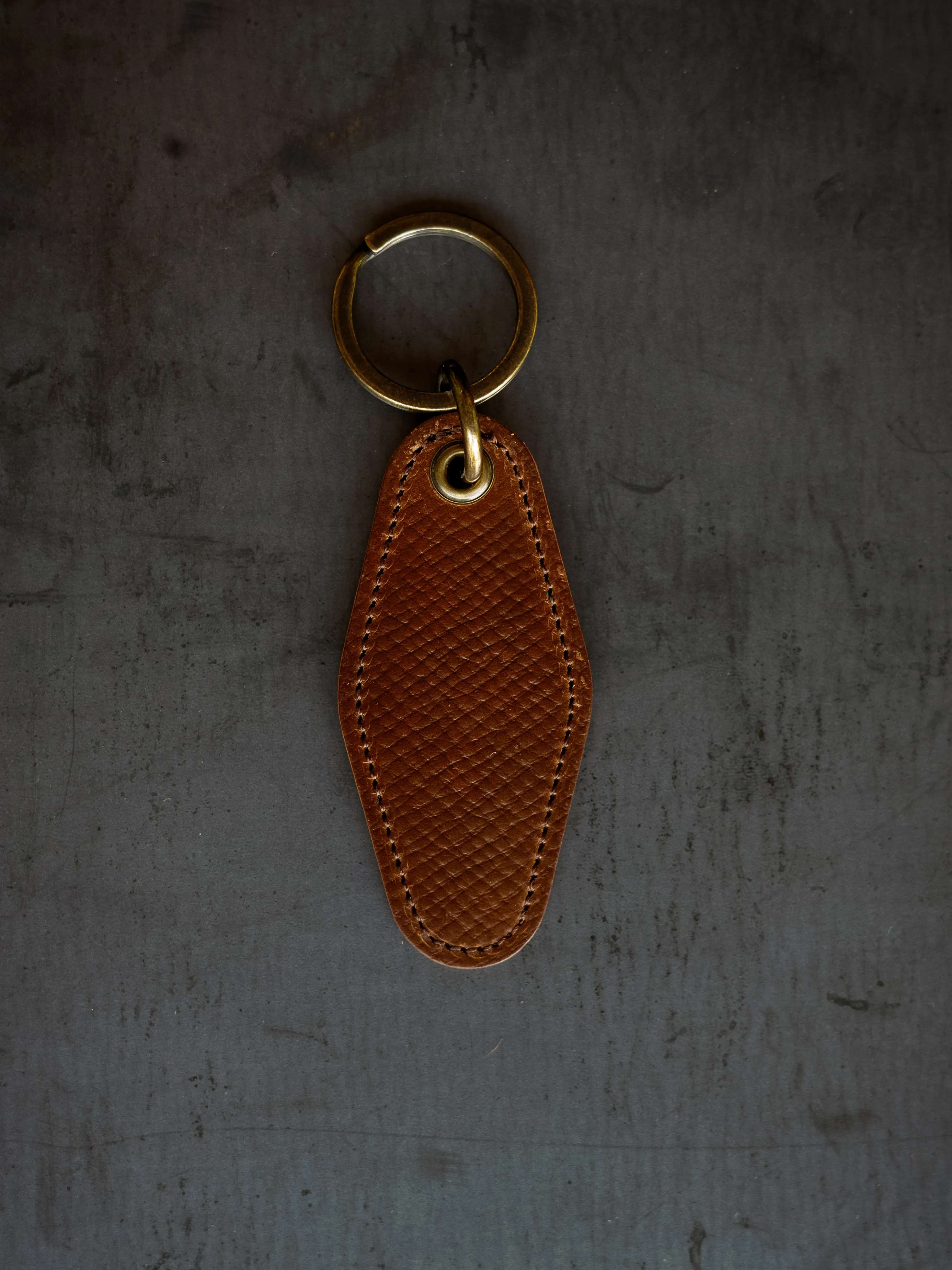 Motel Key Ring - Armagnac Hatchgrain Shell Cordovan sold by Loyal Stricklin