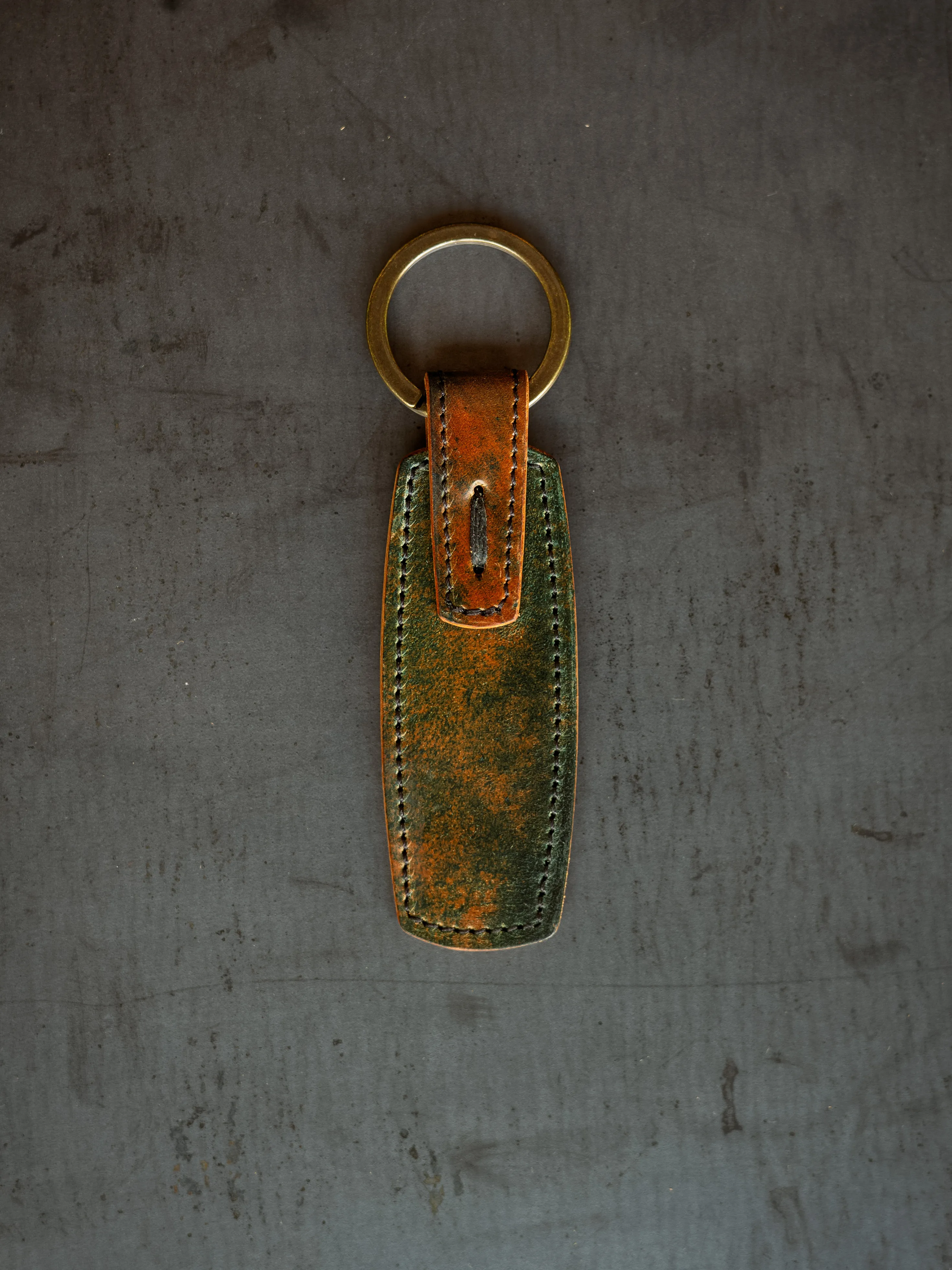Rover Key Ring - Marbled Black Horween Shell Cordovan sold by Loyal Stricklin