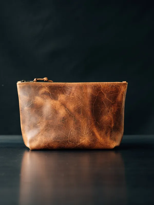 Dylan Zip Pouch - MEDIUM - CF Stead Waxed Flesh-out Suede sold by Loyal Stricklin