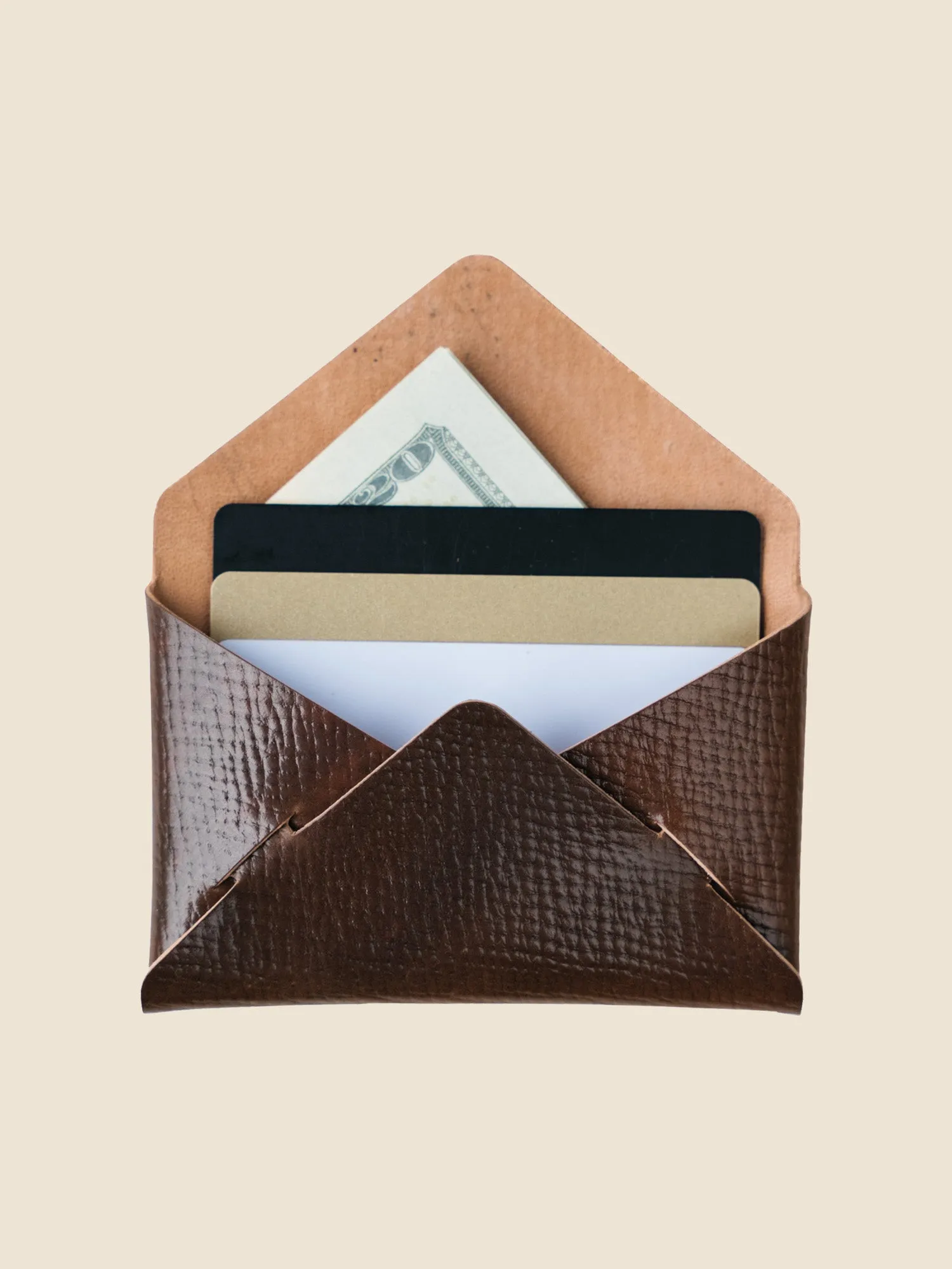 Envelope Wallet - Horween Armagnac Hatchgrain Shell Cordovan sold by Loyal Stricklin product image thumbnail 2