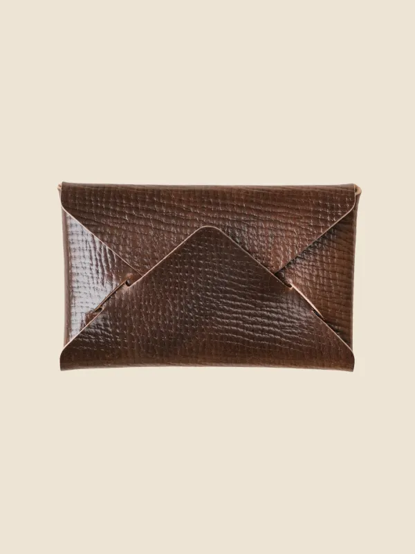 Envelope Wallet - Horween Armagnac Hatchgrain Shell Cordovan sold by Loyal Stricklin