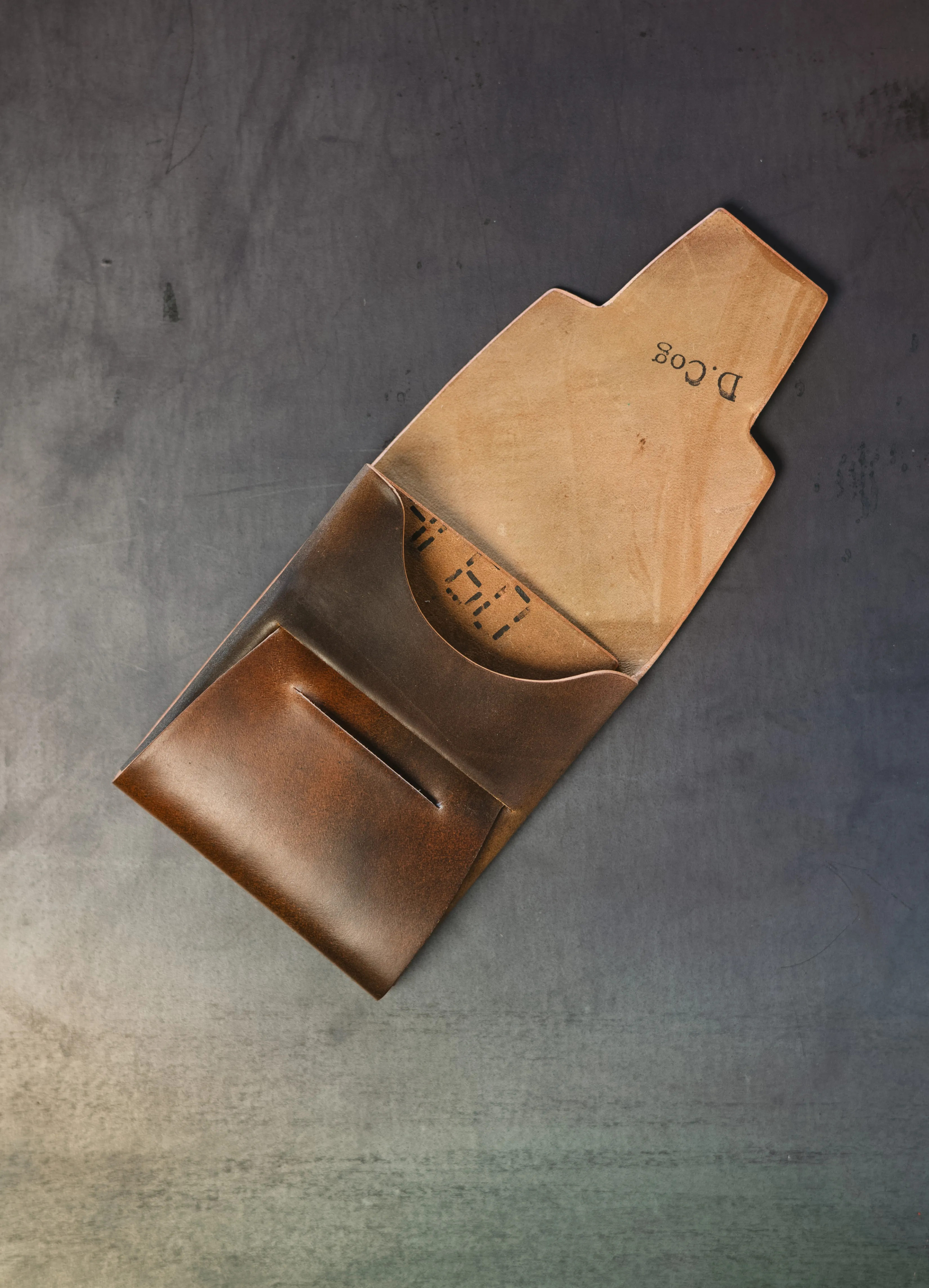 Johnny Wallet - Marbled Dark Cognac Horween Shell Cordovan sold by Loyal Stricklin product image thumbnail 3