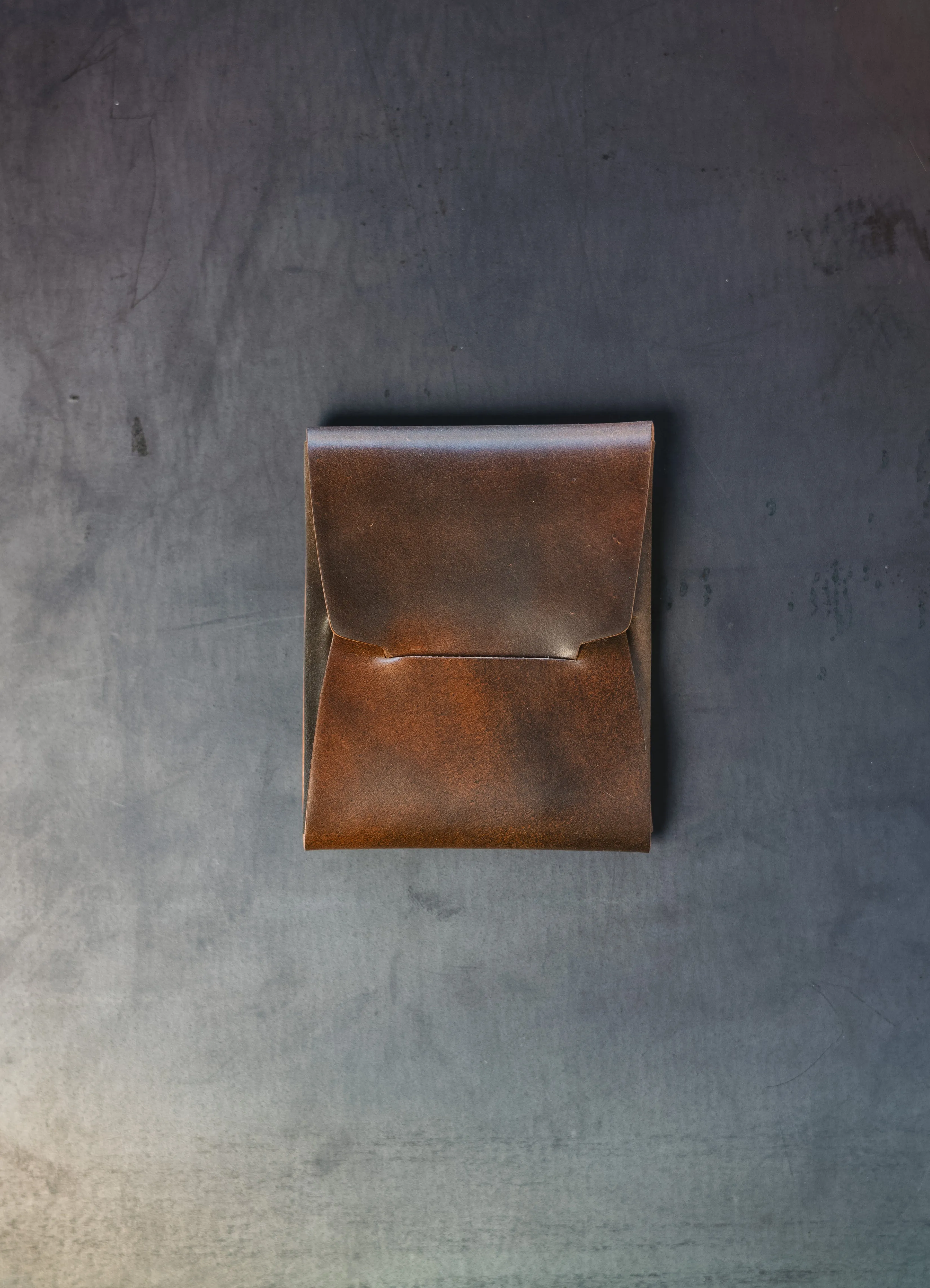 Johnny Wallet - Marbled Dark Cognac Horween Shell Cordovan sold by Loyal Stricklin